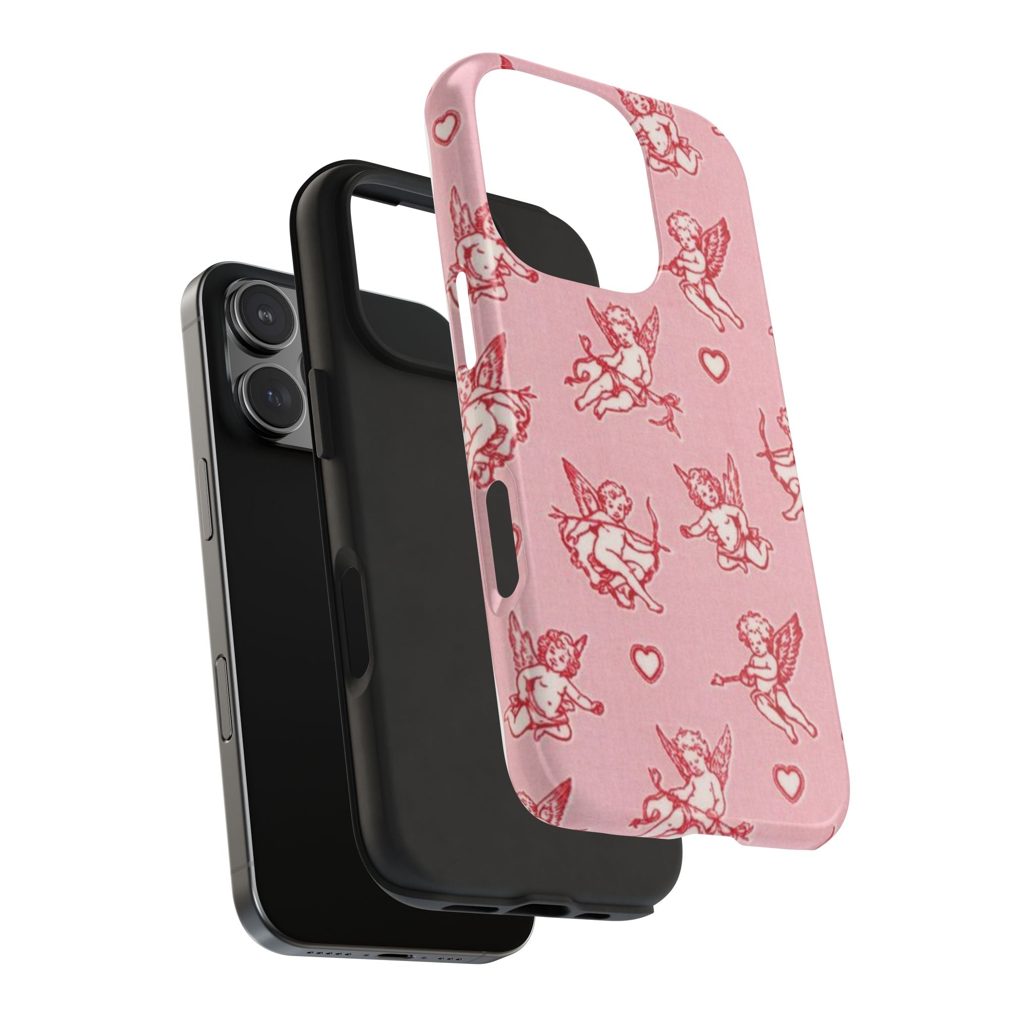 Pink Cupid Pattern Tough Phone Case – Valentine’s Day Protective Case