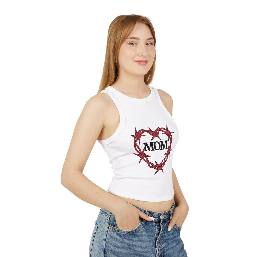 Women's Mom Rib Racer Tank Top