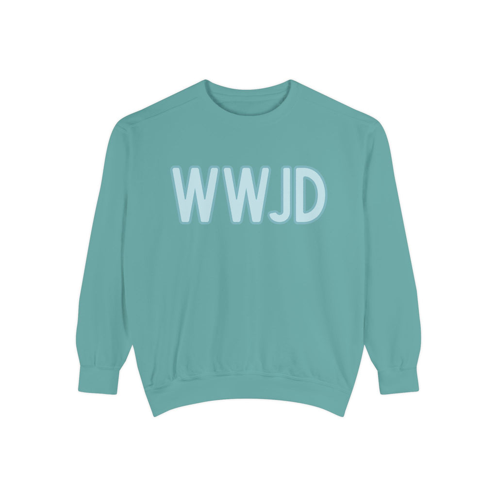 Unisex WWJD Garment-Dyed Sweatshirt