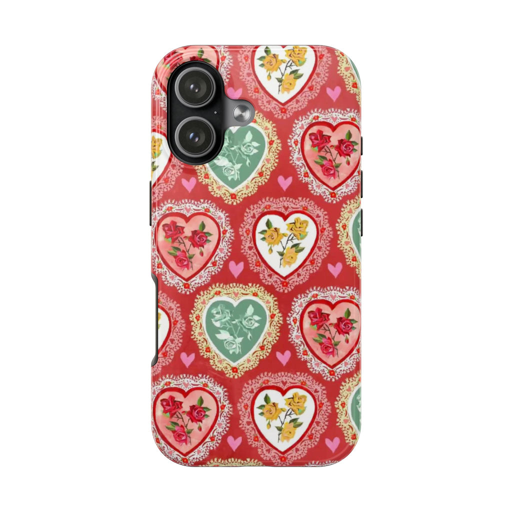 Vintage Floral Heart Tough Phone Case