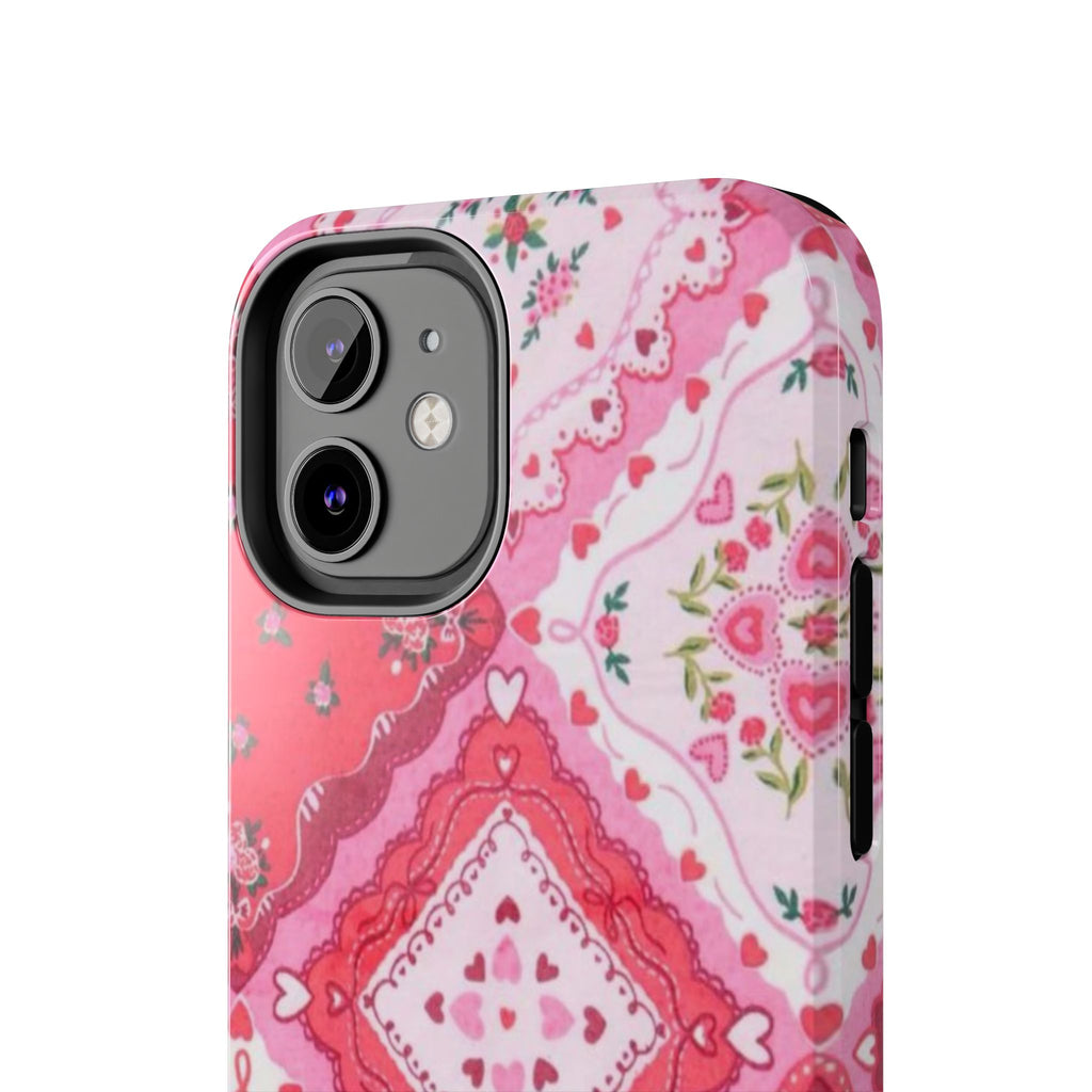 Pink Bandana Heart Tough Phone Case
