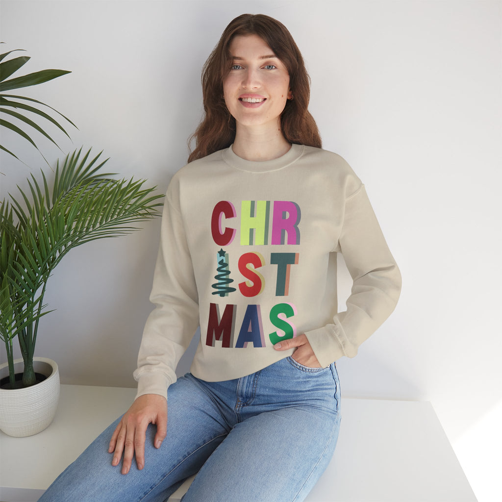 Christmas Block Letter Crewneck Sweatshirt