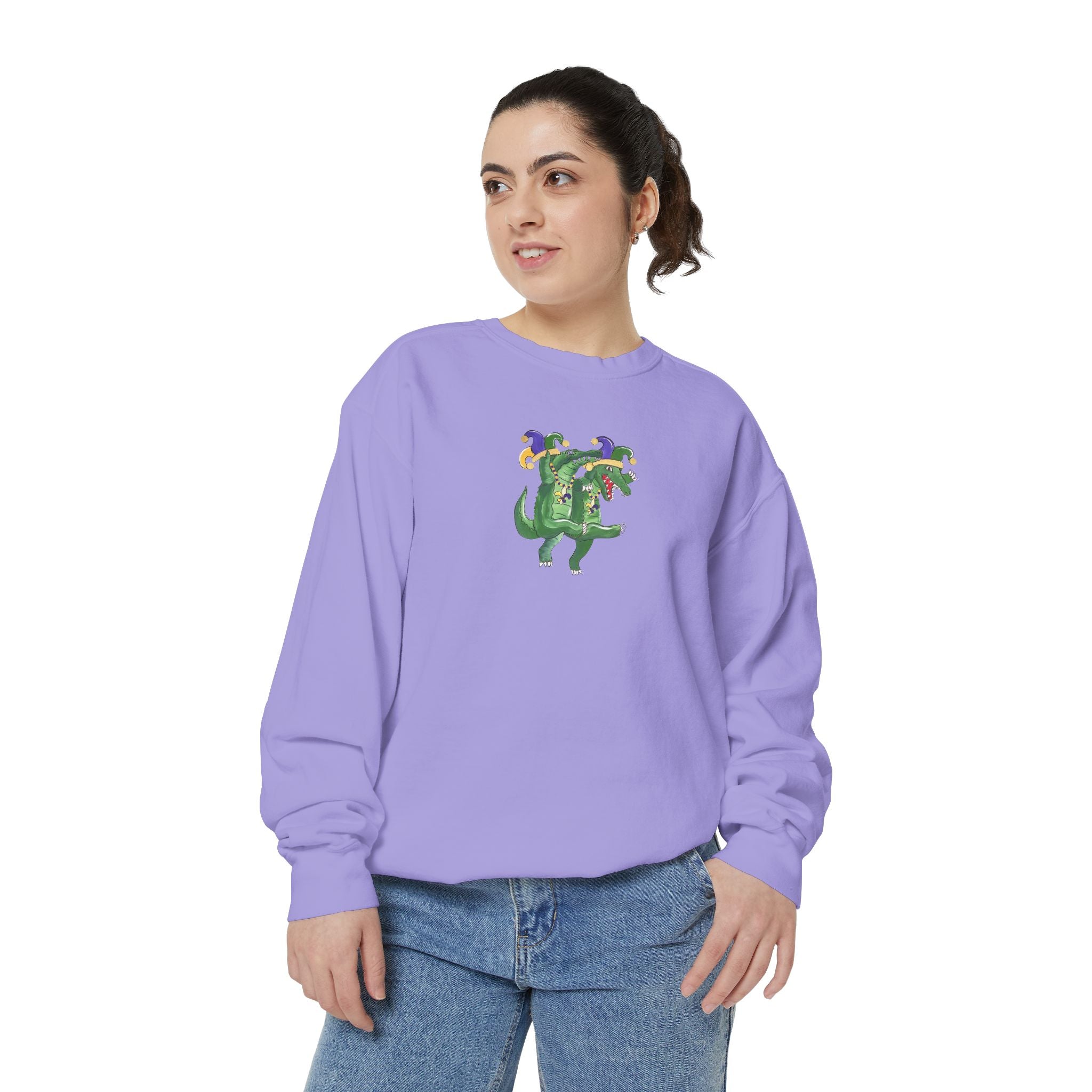 Mardi Gras Dancing Gator Crewneck Sweatshirt