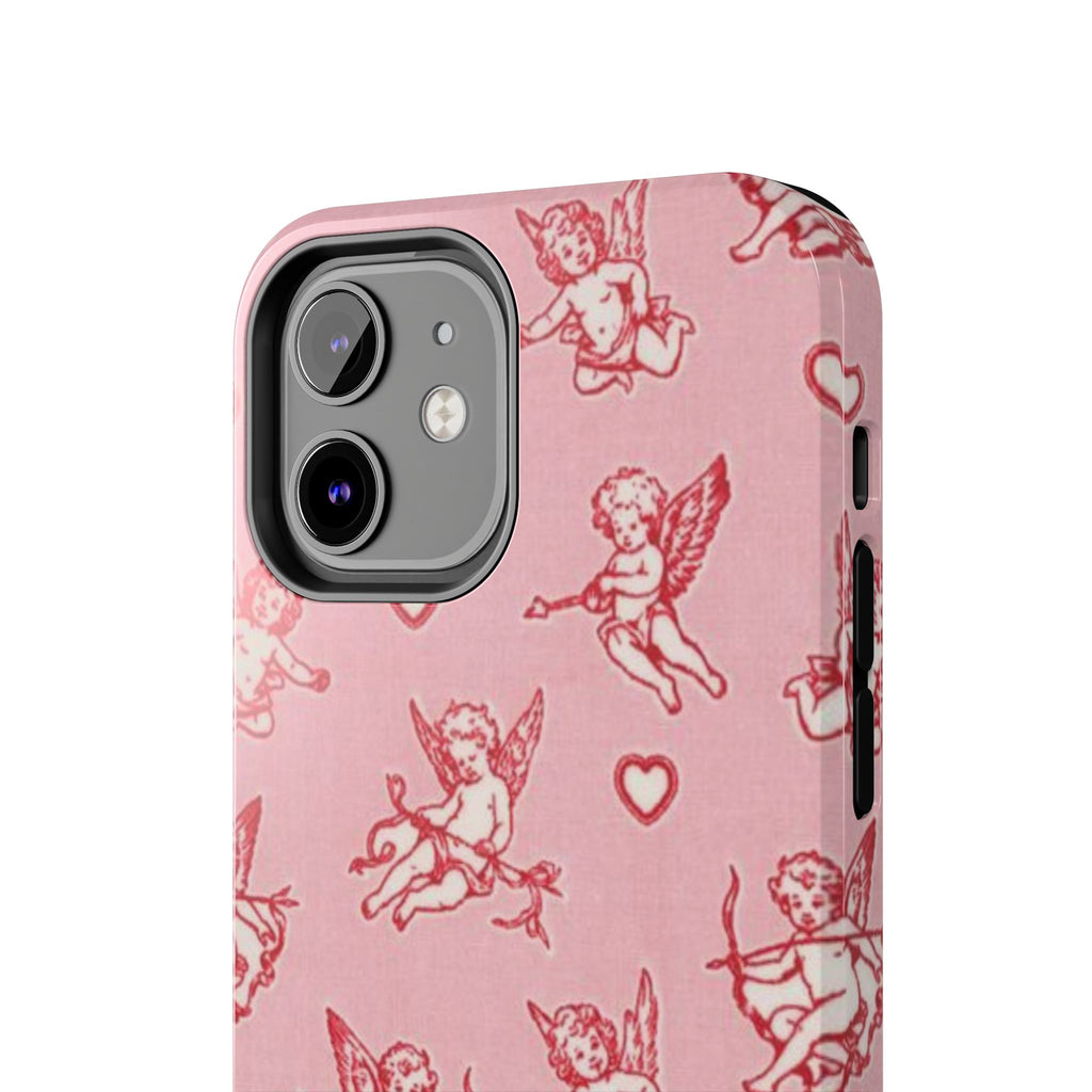 Pink Cupid Pattern Tough Phone Case – Valentine’s Day Protective Case