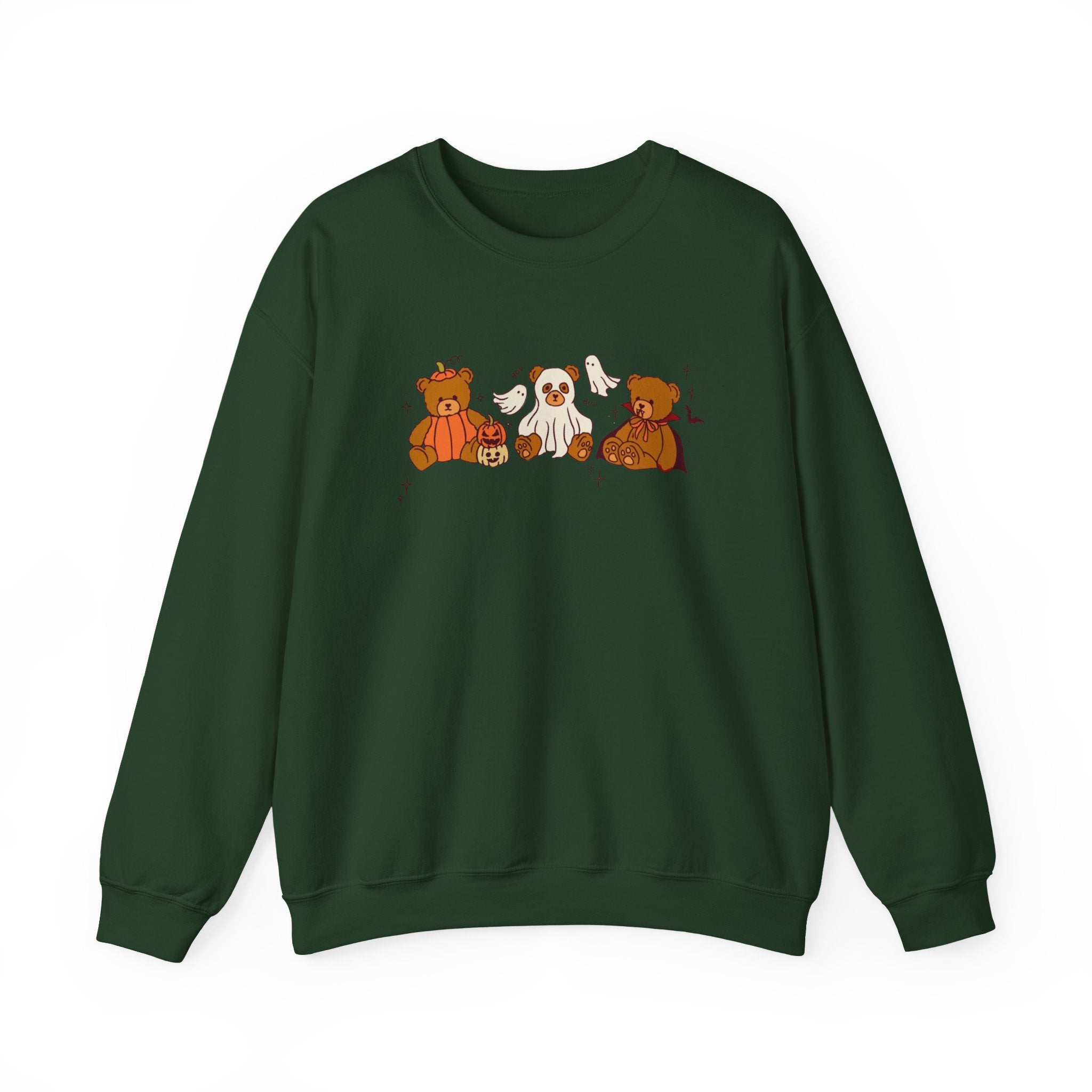 Cozy Halloween Crewneck Sweatshirt with Cute Bears