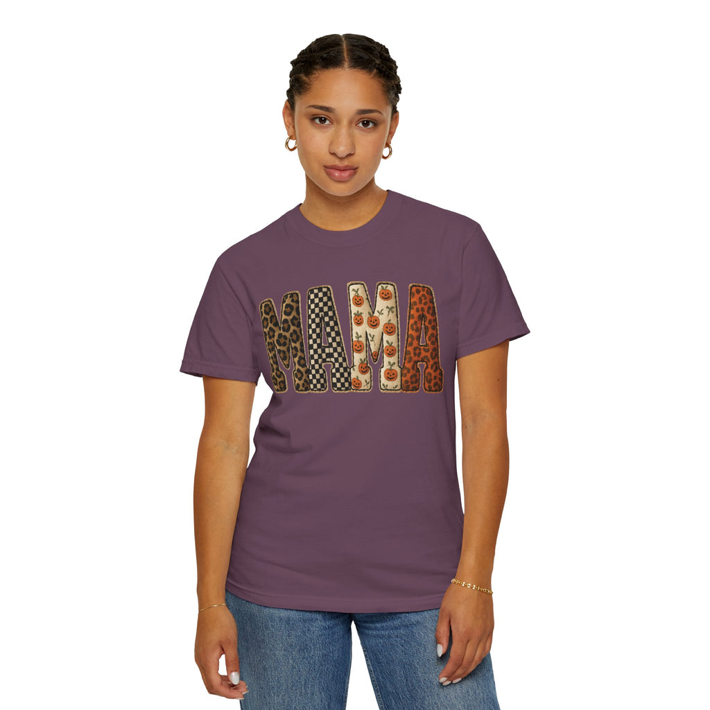 Mama Floral Garment-Dyed T-Shirt, Cute Gift for Moms, Casual Wear, Mother's Day, Family Celebrations, Everyday Comfort