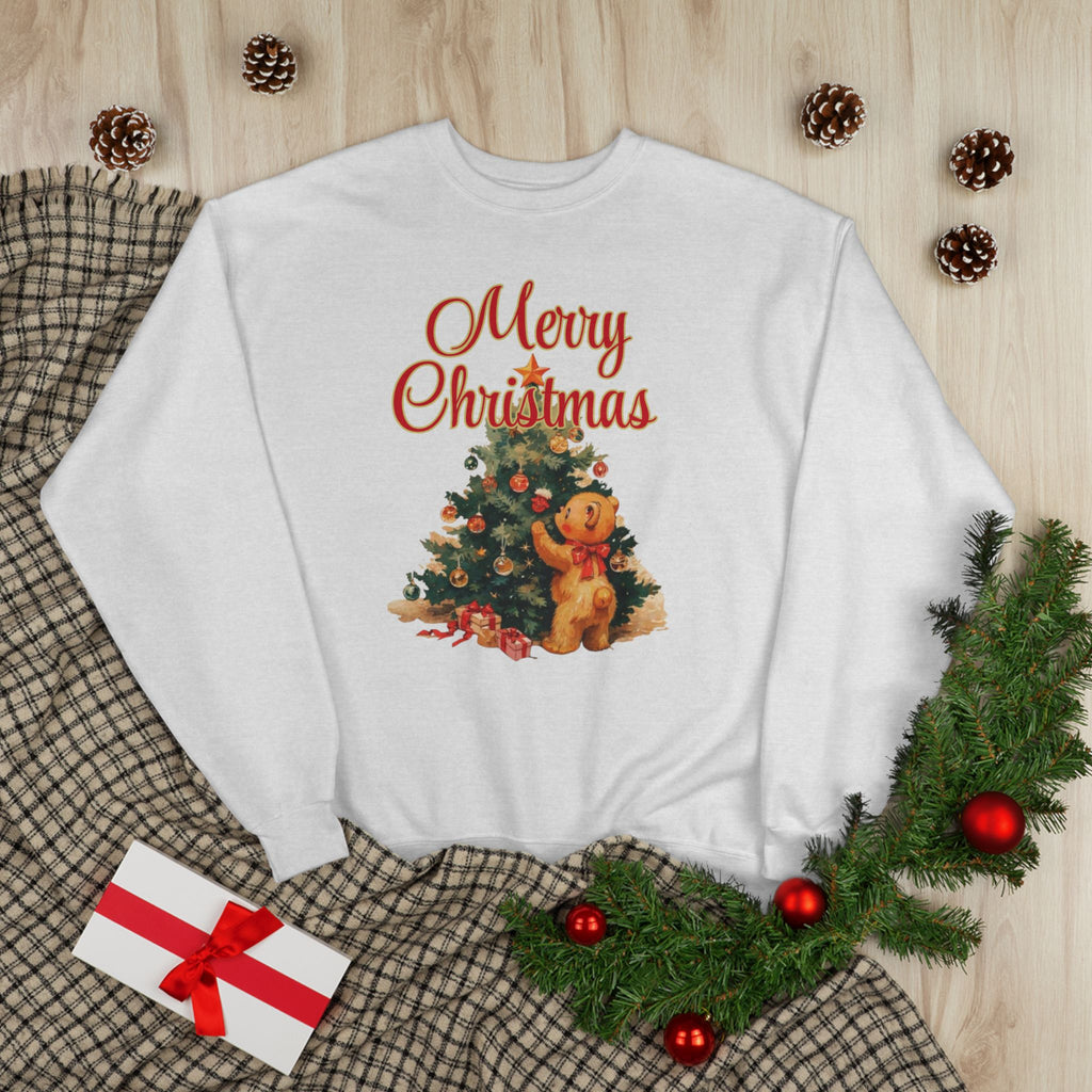 Christmas Tree Teddy Sweatshirt — Vintage Holiday Crewneck