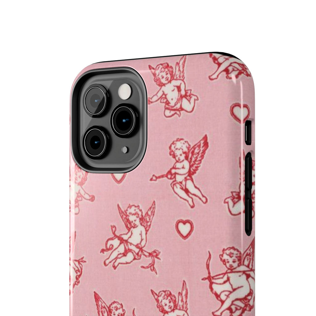 Pink Cupid Pattern Tough Phone Case – Valentine’s Day Protective Case