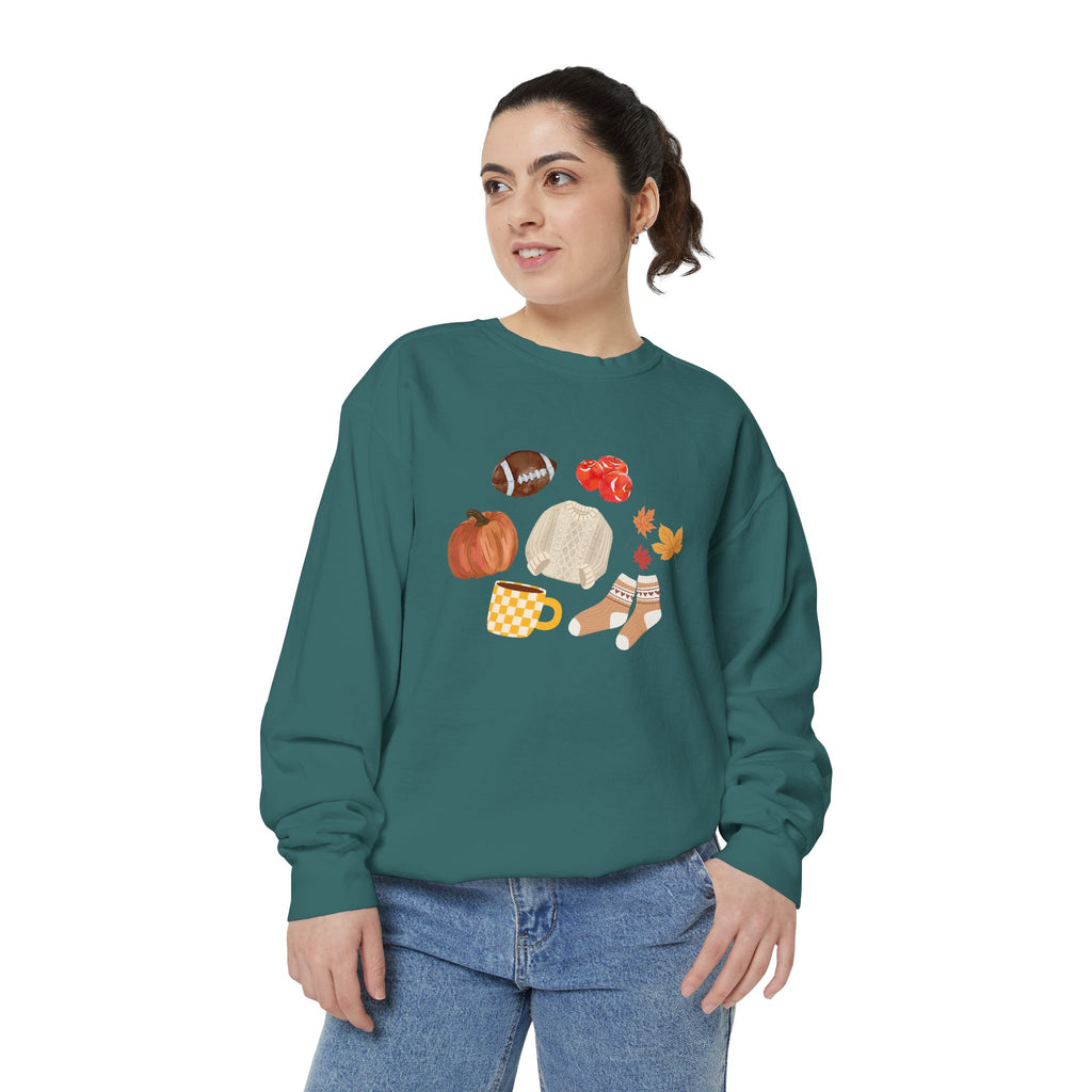 Autumn Season Garment-Dyed Sweatshirt