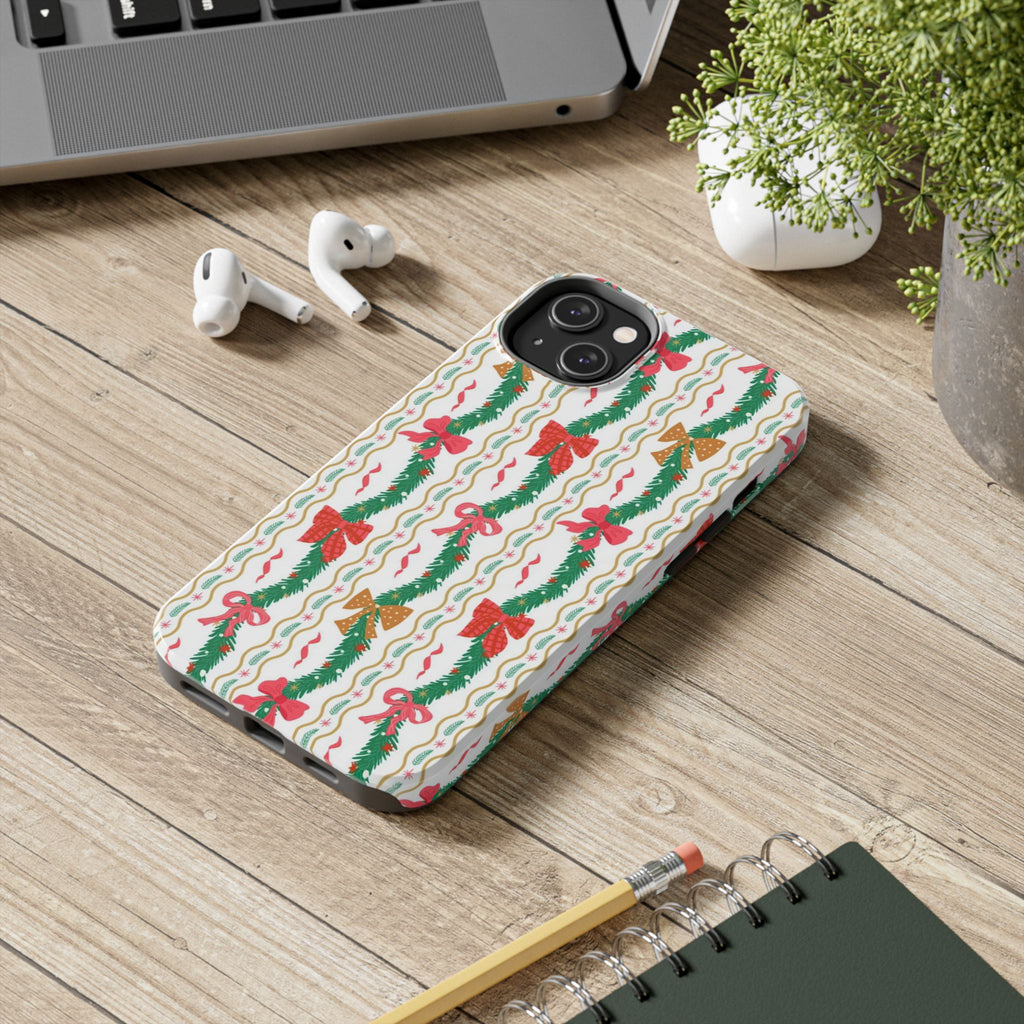 Festive Holiday Phone Cases with Cheerful Bows