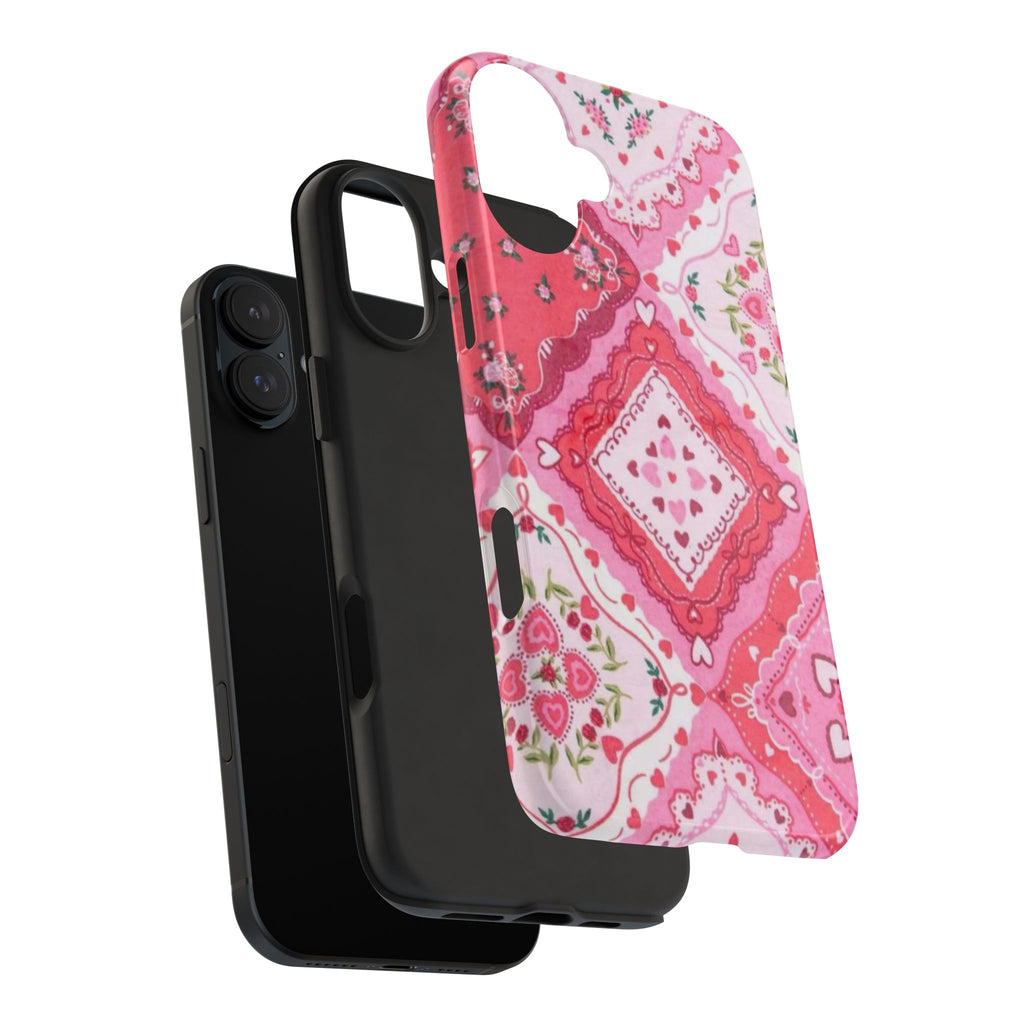 Pink Bandana Heart Tough Phone Case
