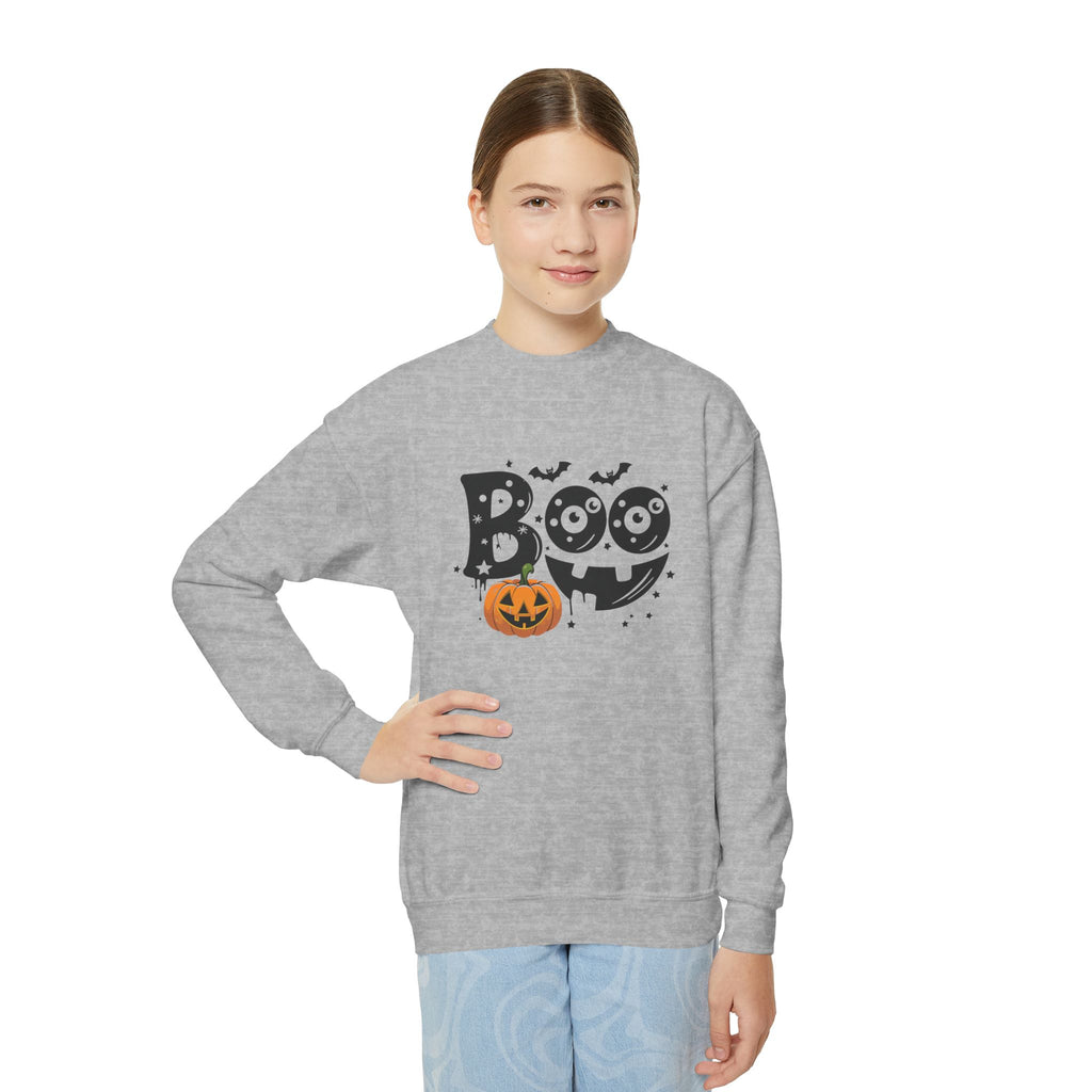 Youth Boo Crewneck Halloween Sweatshirt
