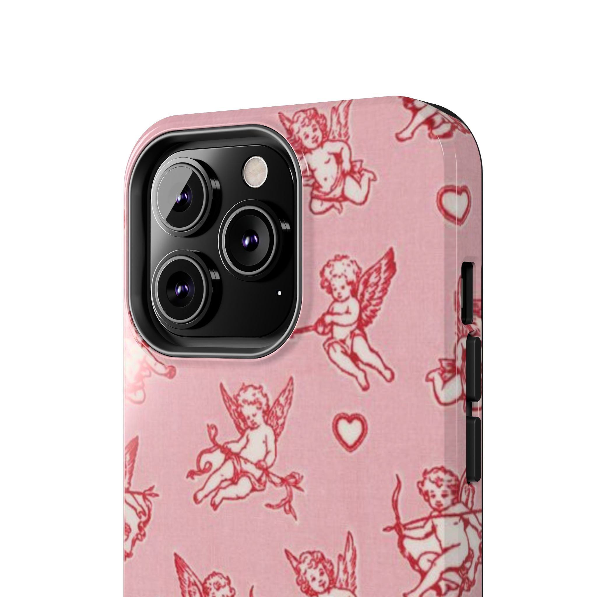 Pink Cupid Pattern Tough Phone Case – Valentine’s Day Protective Case