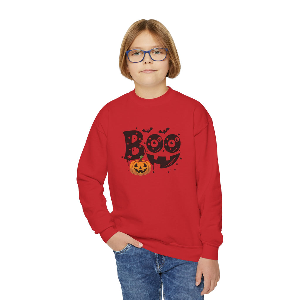 Youth Boo Crewneck Halloween Sweatshirt
