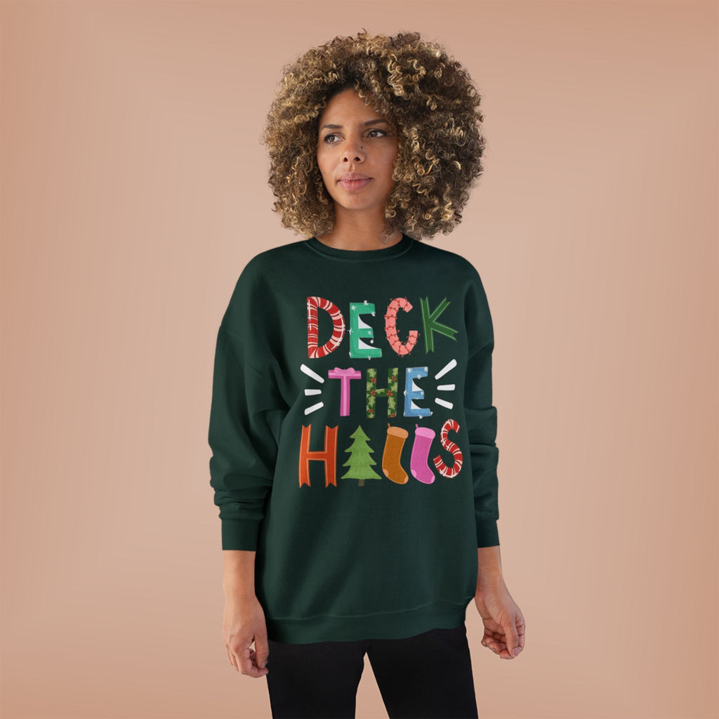 Festive EcoSmart Crewneck Sweatshirt - "Deck the Halls"