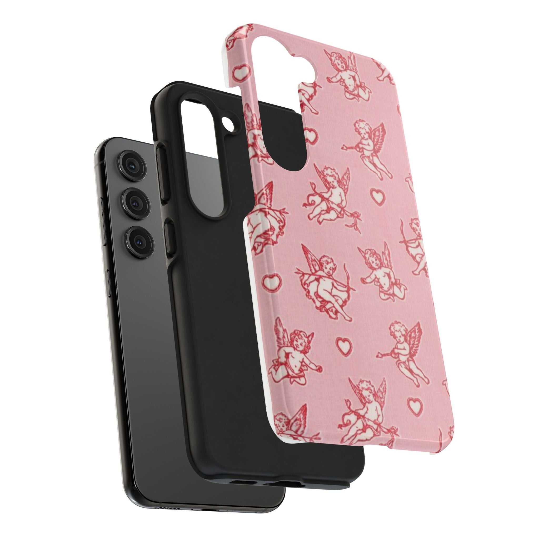 Pink Cupid Pattern Tough Phone Case – Valentine’s Day Protective Case