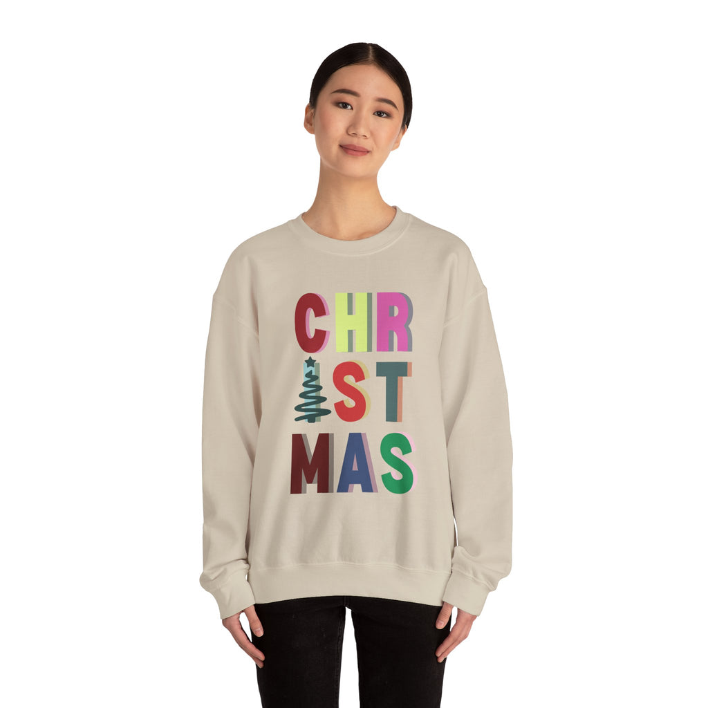 Christmas Block Letter Crewneck Sweatshirt