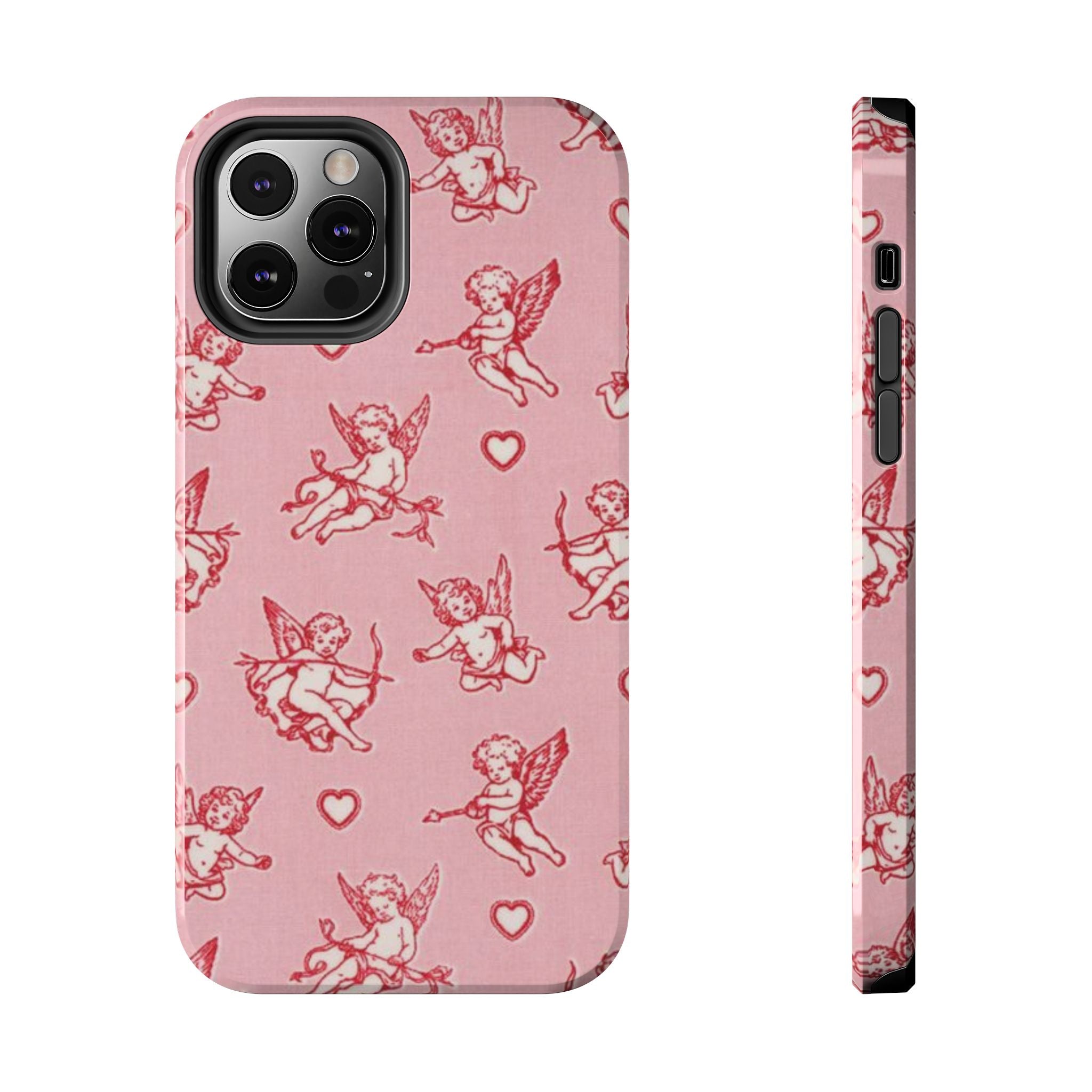 Pink Cupid Pattern Tough Phone Case – Valentine’s Day Protective Case