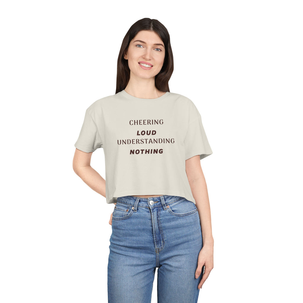 Cheerful Women's Crop Tee, Motivational T-Shirt for Casual Outfits, Fun Gift for Birthdays, Festivals, and Everyday Wear