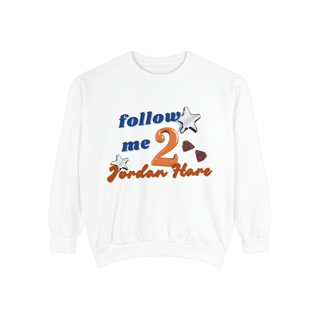 Women's Garment-Dyed Sweatshirt with 'Follow Me' Design