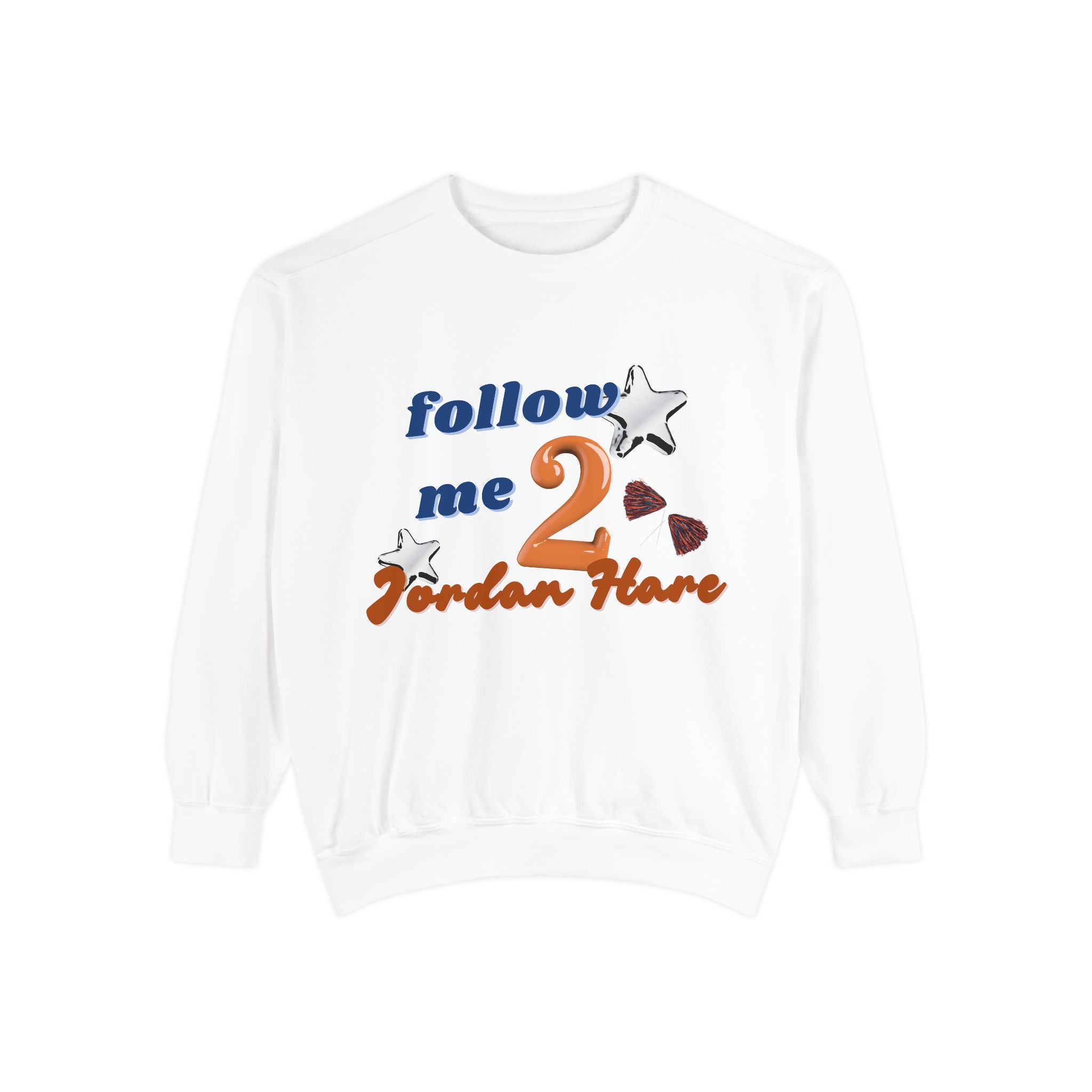 Women's Garment-Dyed Sweatshirt with 'Follow Me' Design
