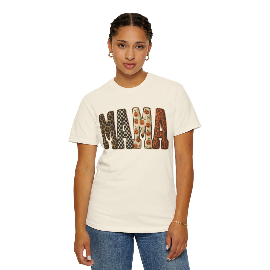 Mama Floral Garment-Dyed T-Shirt, Cute Gift for Moms, Casual Wear, Mother's Day, Family Celebrations, Everyday Comfort