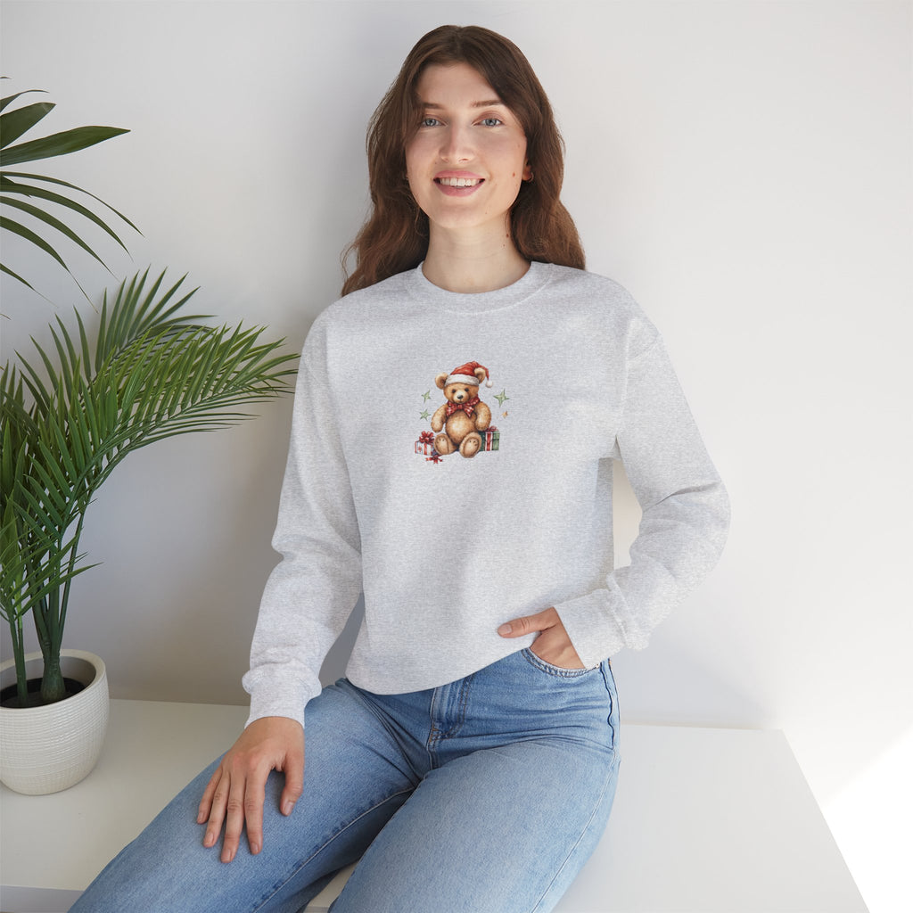 Christmas Teddy Sweatshirt – Cute Santa Bear Holiday Crewneck