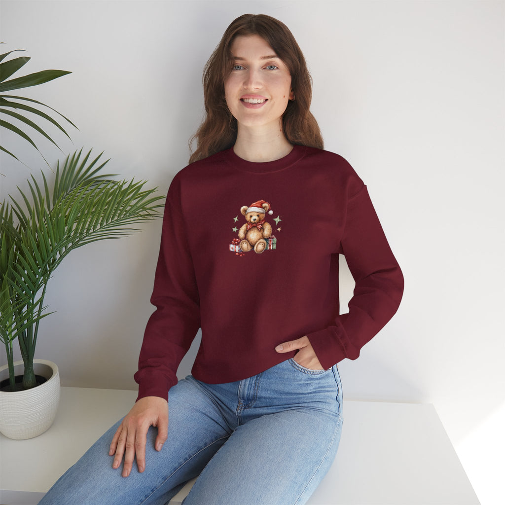 Christmas Teddy Sweatshirt – Cute Santa Bear Holiday Crewneck