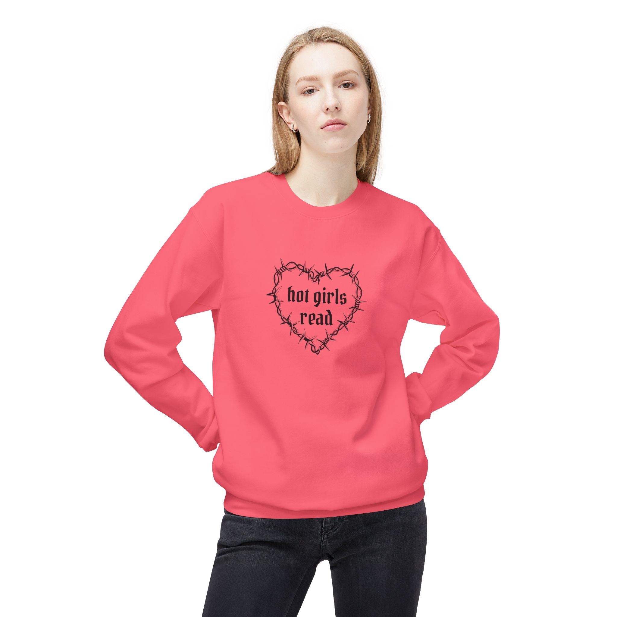Hot Girls Read Crewneck Sweatshirt