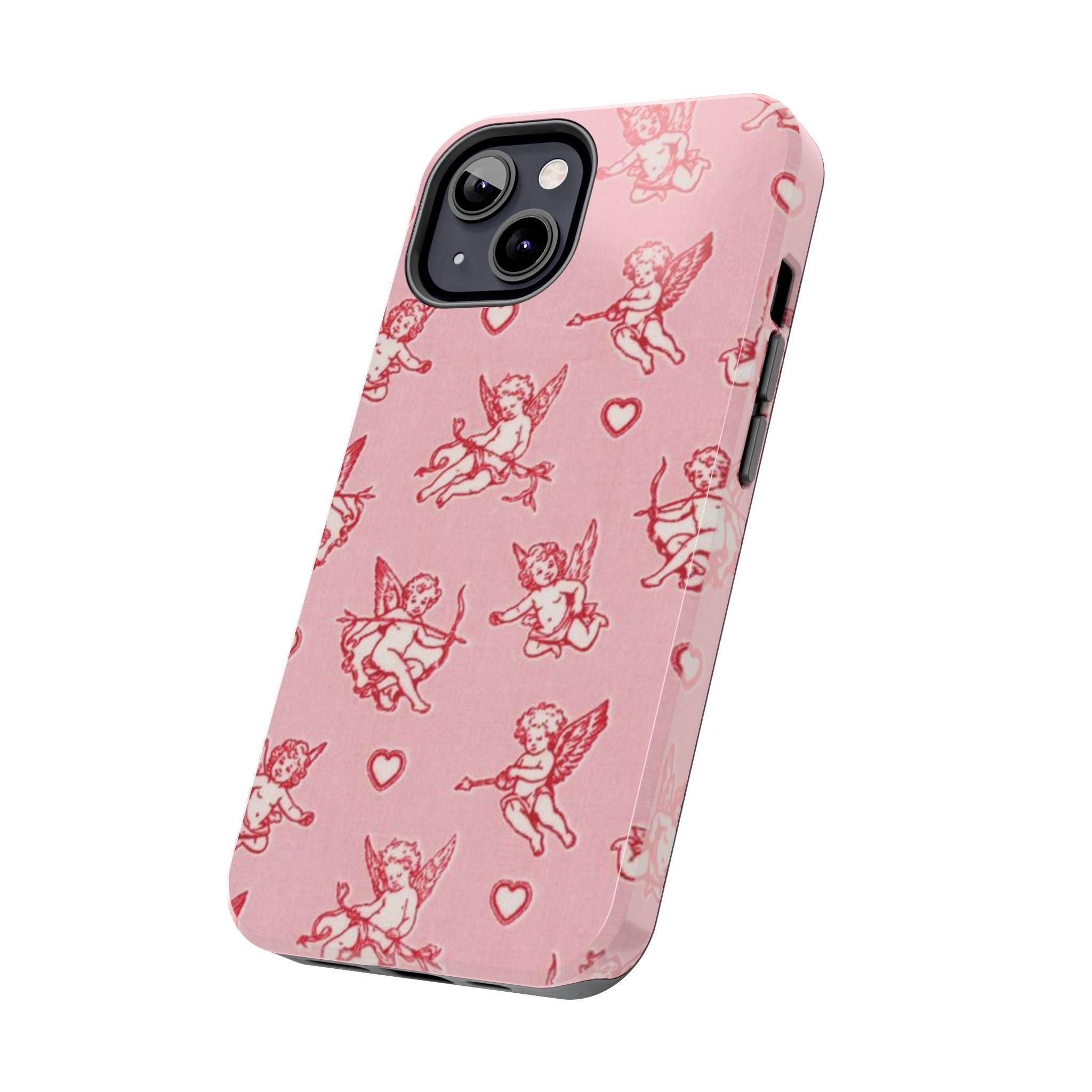 Pink Cupid Pattern Tough Phone Case – Valentine’s Day Protective Case