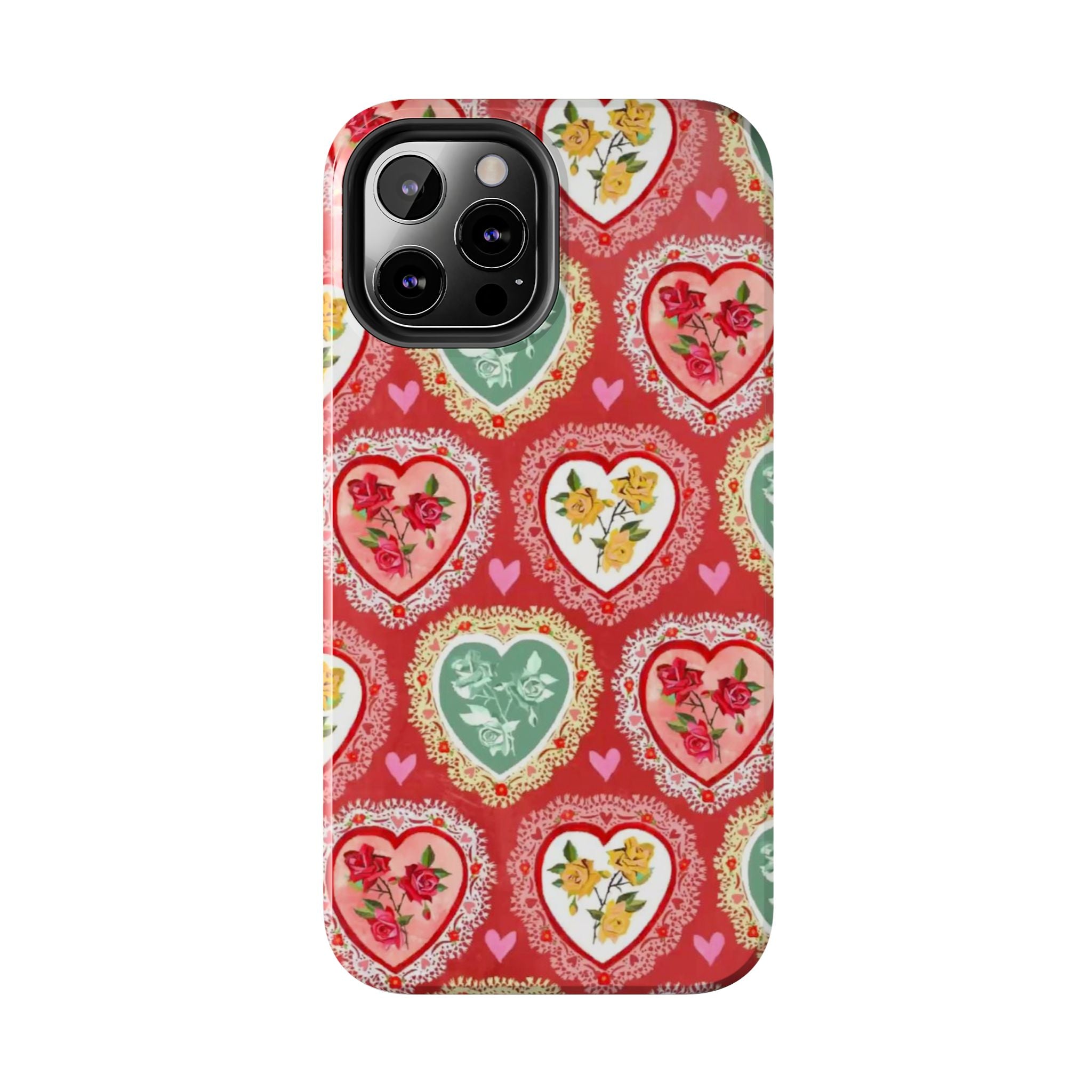 Vintage Floral Heart Tough Phone Case
