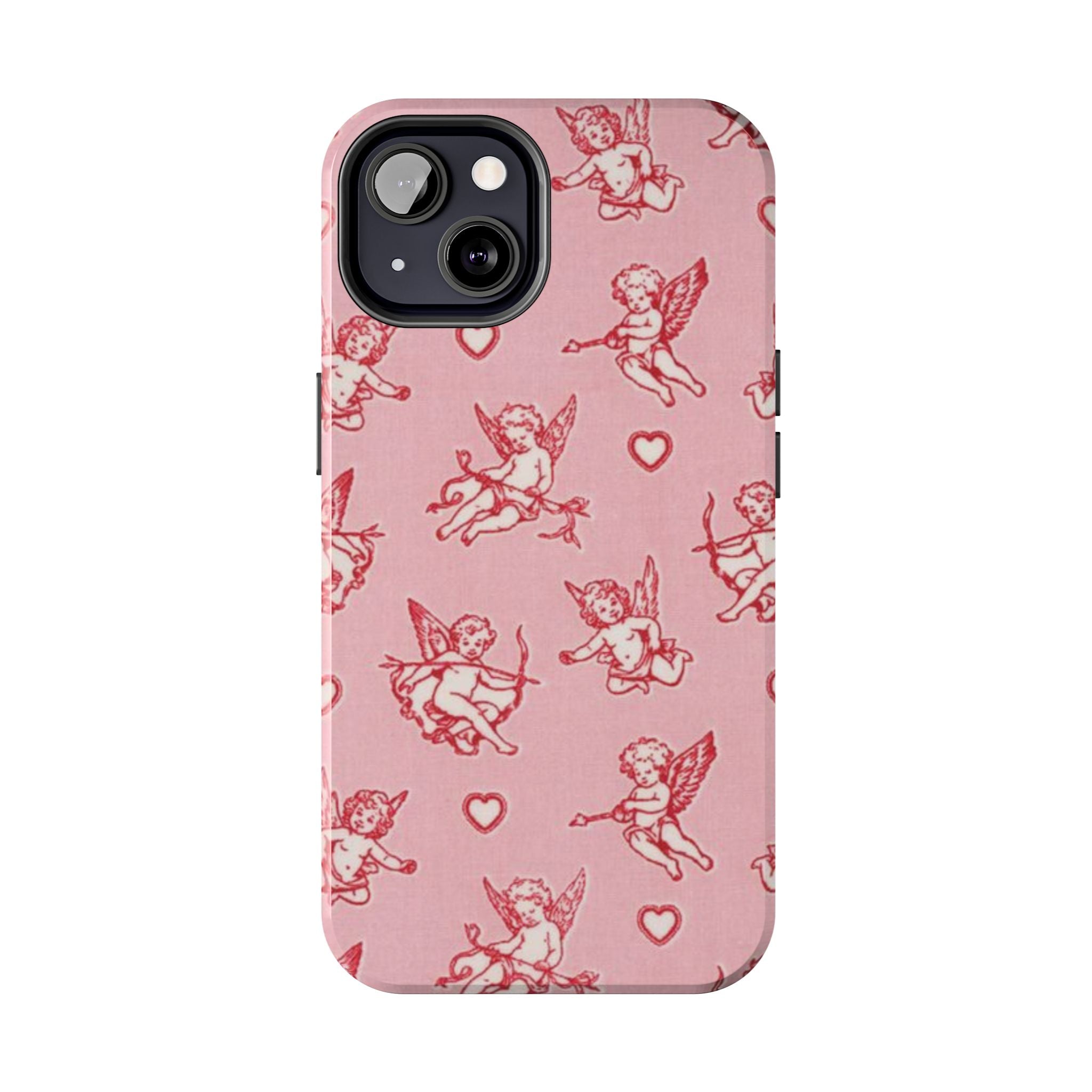 Pink Cupid Pattern Tough Phone Case – Valentine’s Day Protective Case
