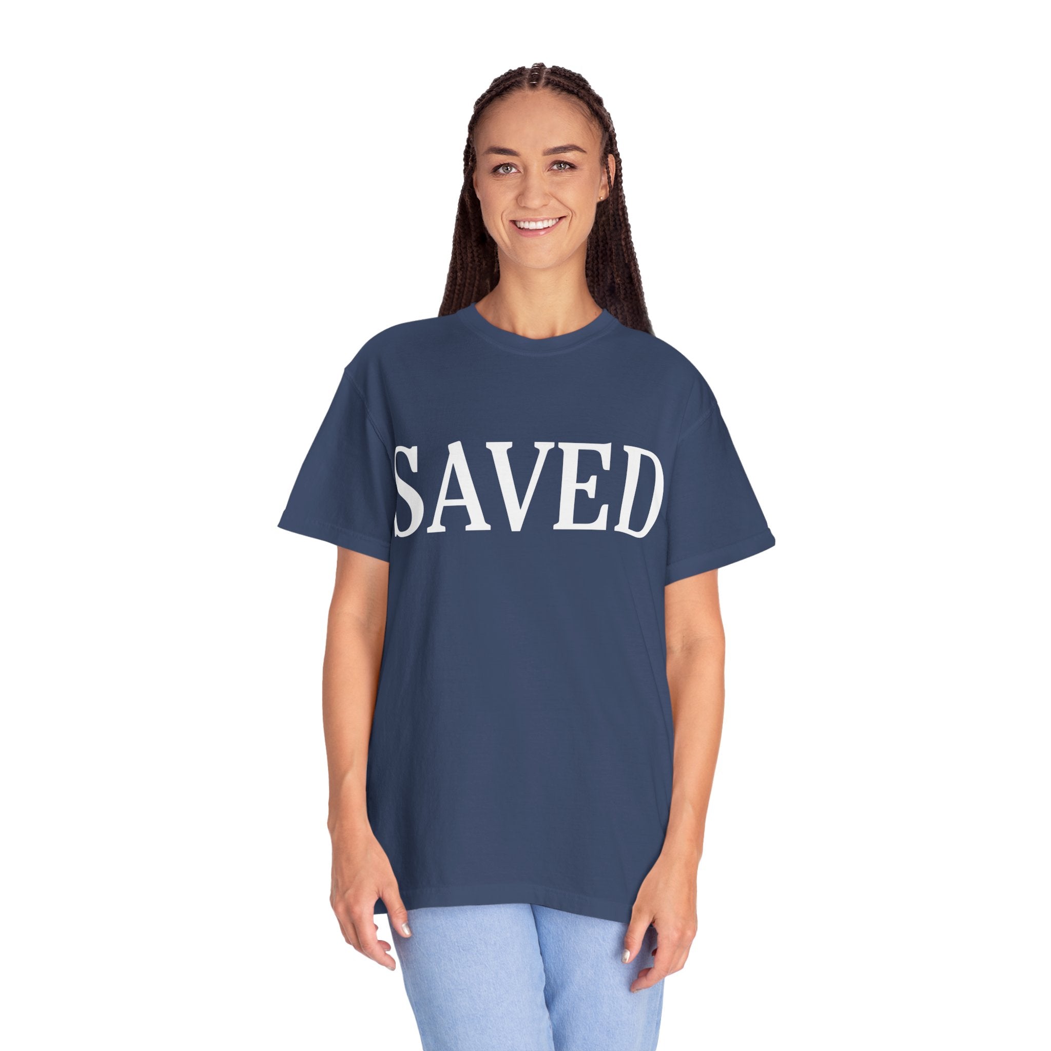 Saved Unisex Garment-Dyed T-Shirt, Inspirational Tee, Faith Shirt