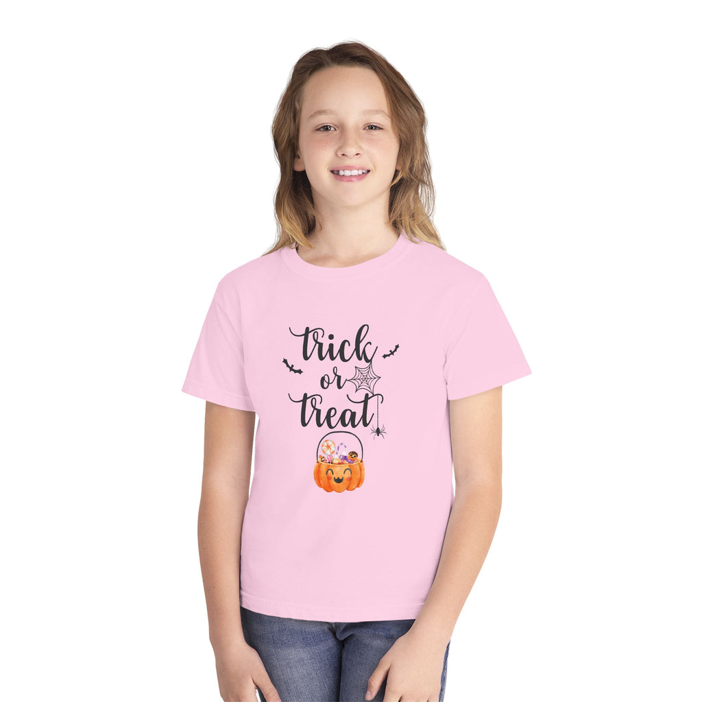 Trick or Treat Youth Tee - Halloween Shirt, Kids Halloween Tee