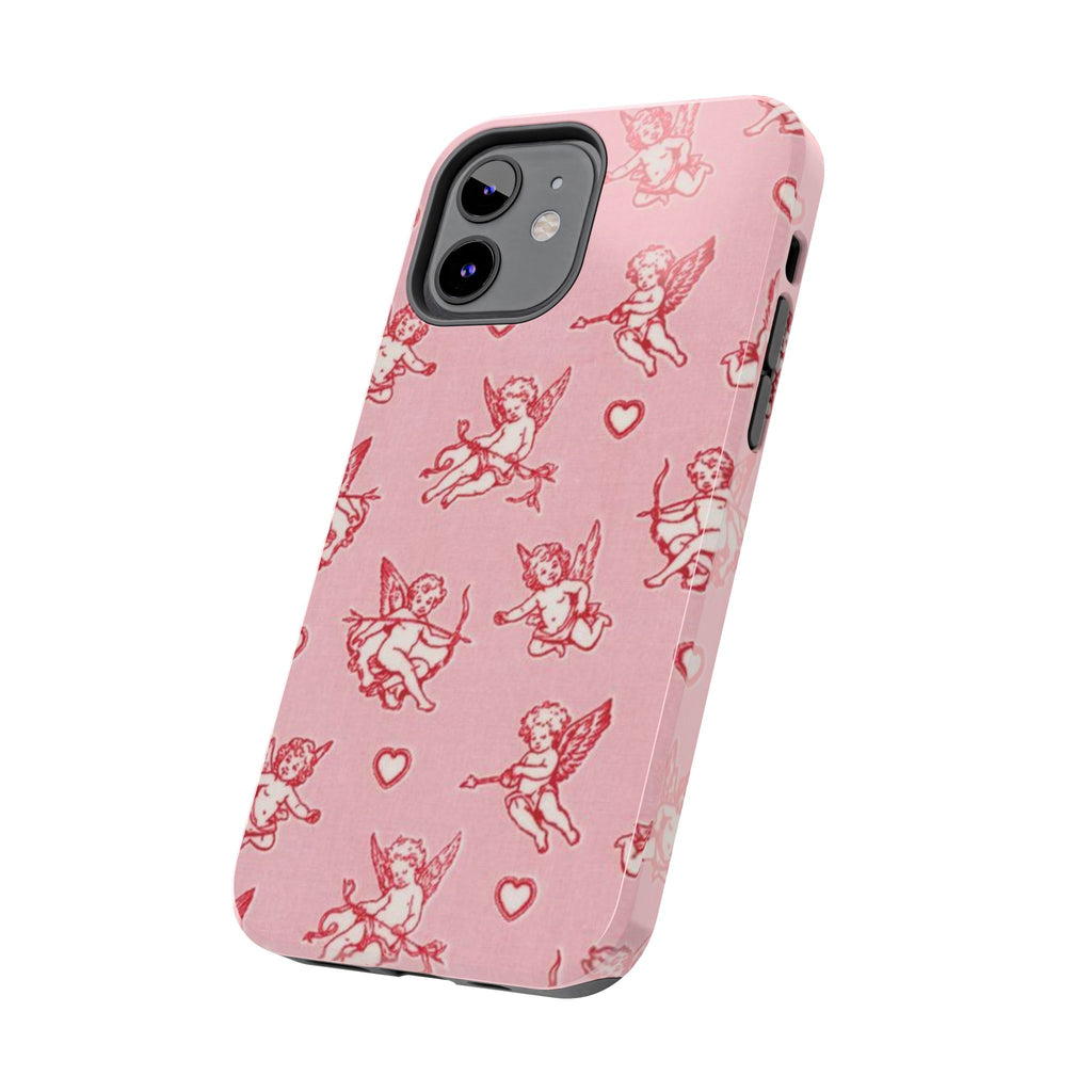 Pink Cupid Pattern Tough Phone Case – Valentine’s Day Protective Case