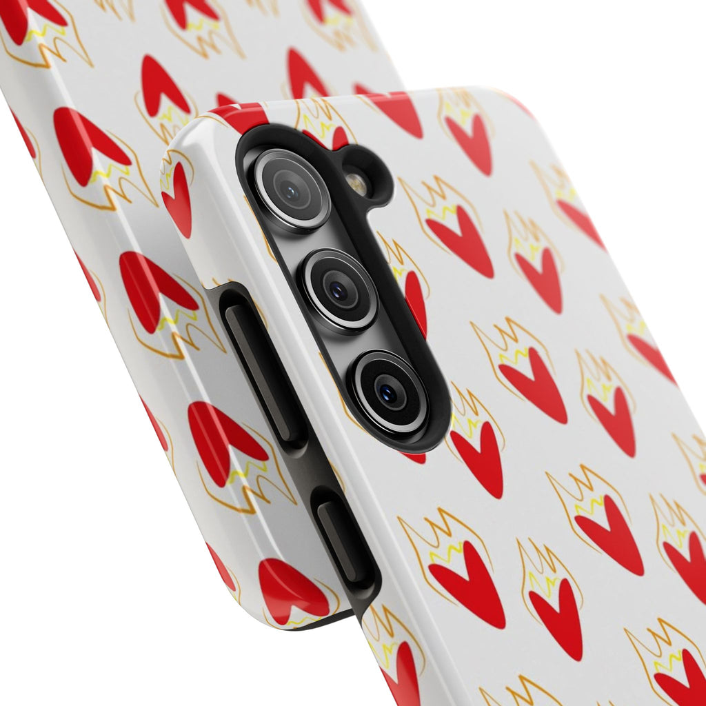 Tough Phone Case — Red Flaming Heart Pattern
