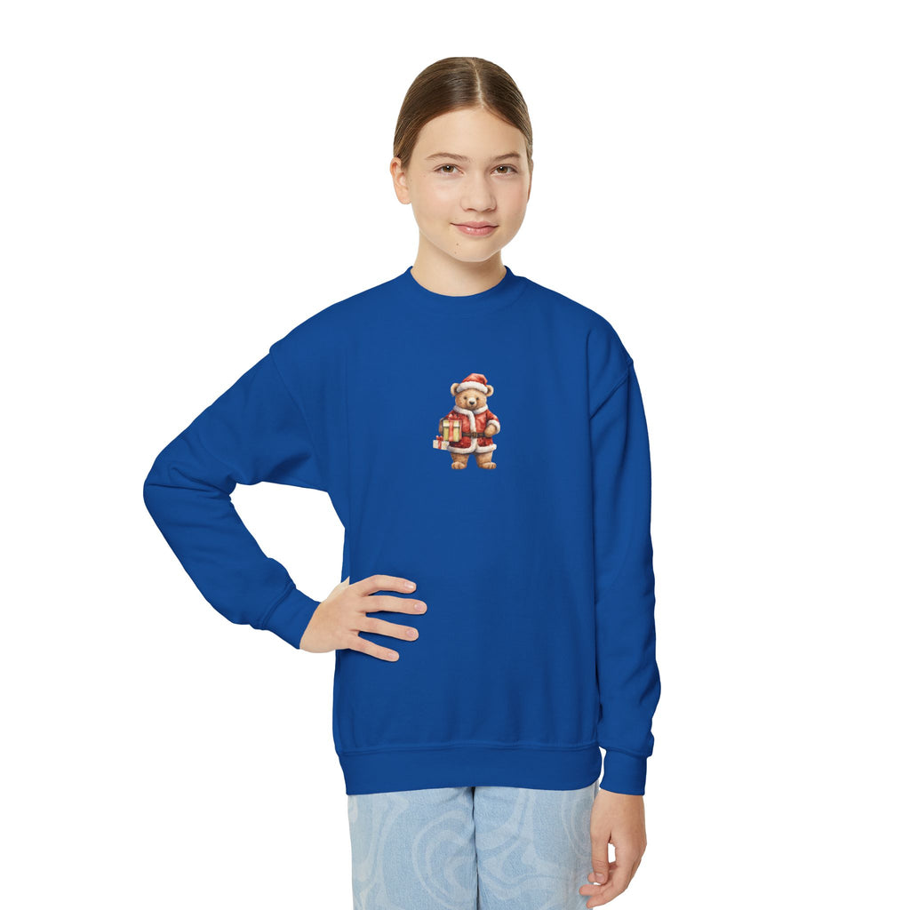 Youth Crewneck Sweatshirt — Cute Vintage Santa Kids Christmas Sweatshirt