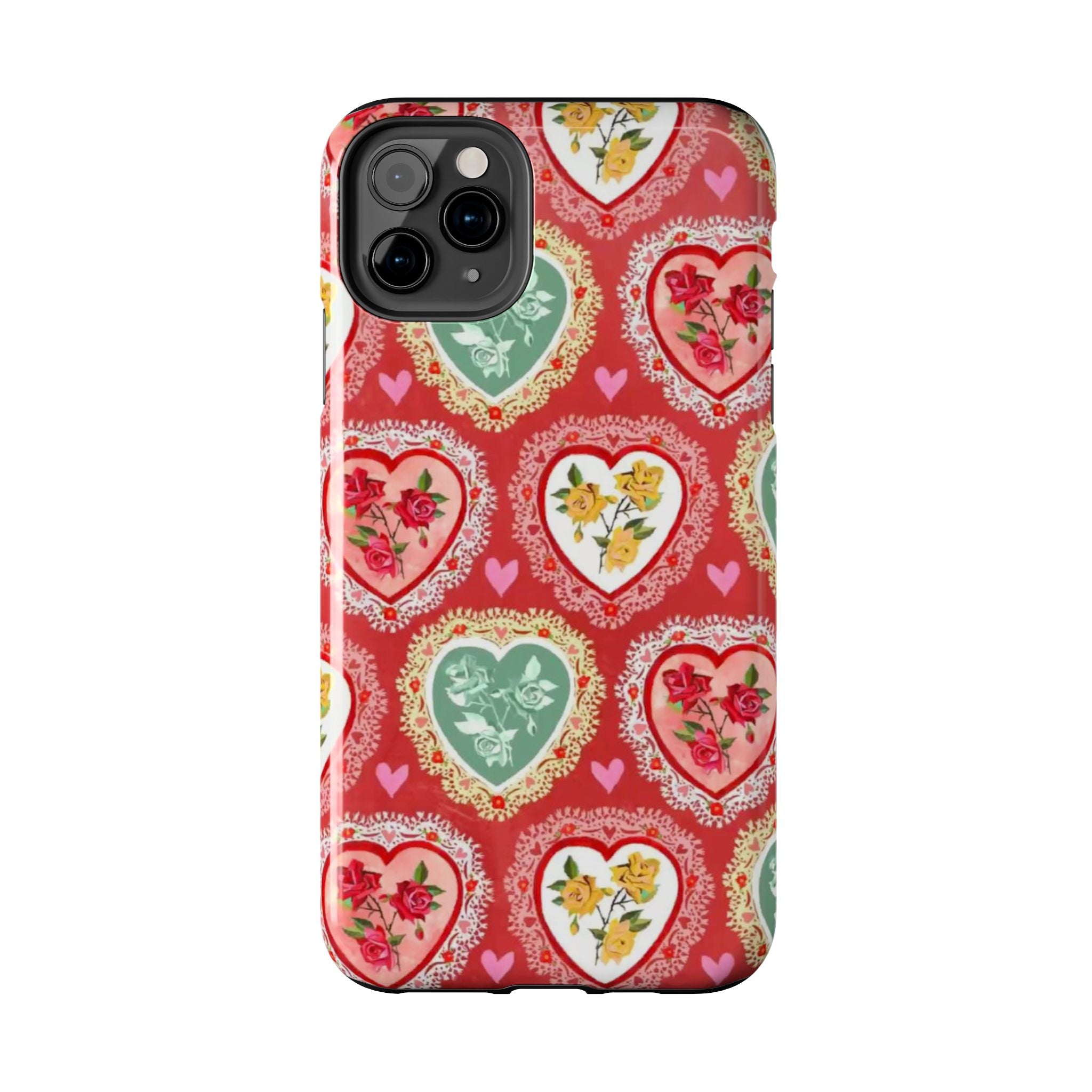 Vintage Floral Heart Tough Phone Case