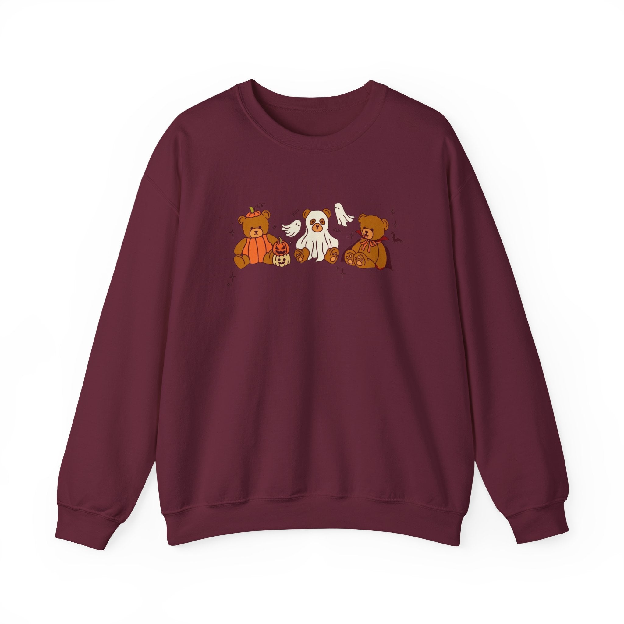 Cozy Halloween Crewneck Sweatshirt with Cute Bears