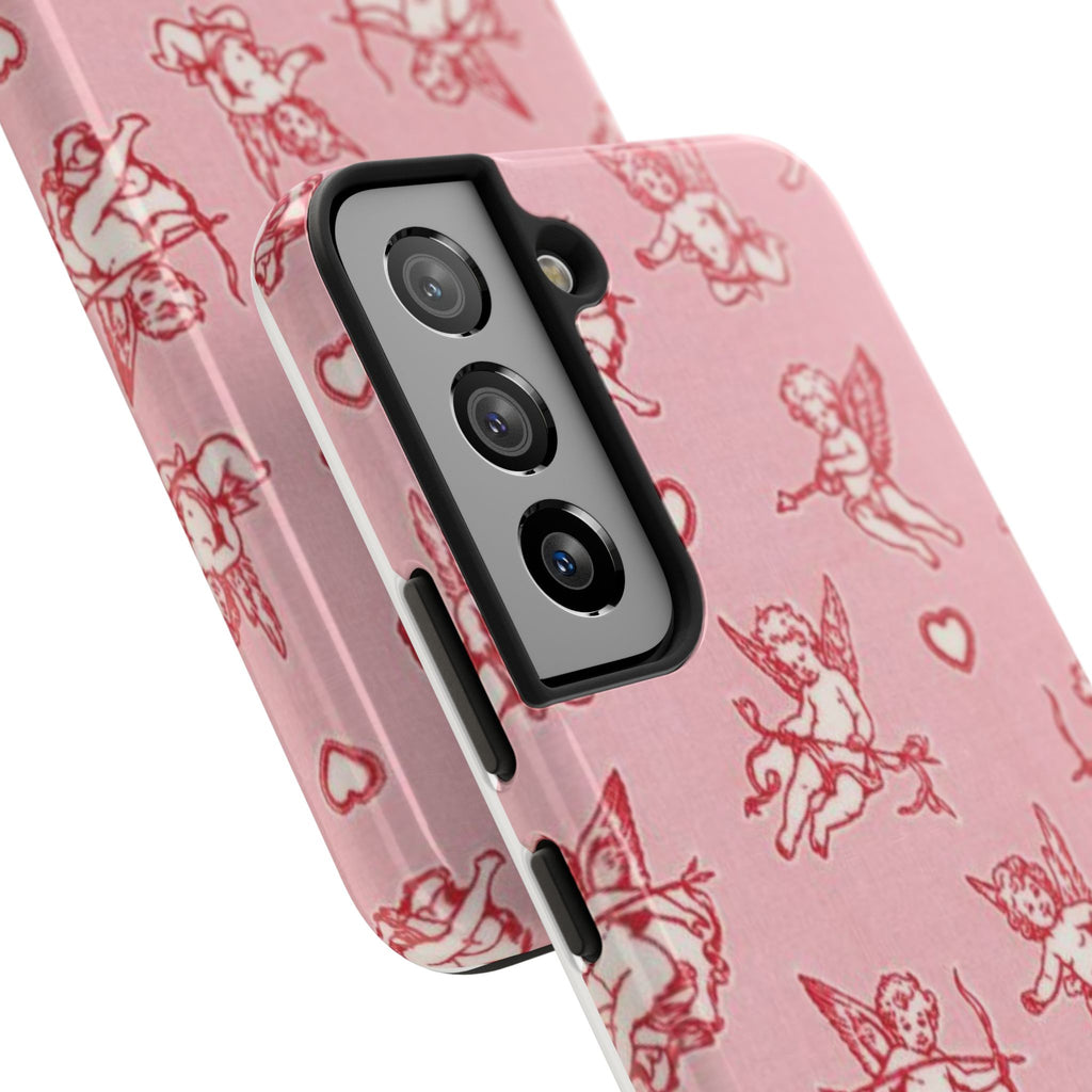 Pink Cupid Pattern Tough Phone Case – Valentine’s Day Protective Case