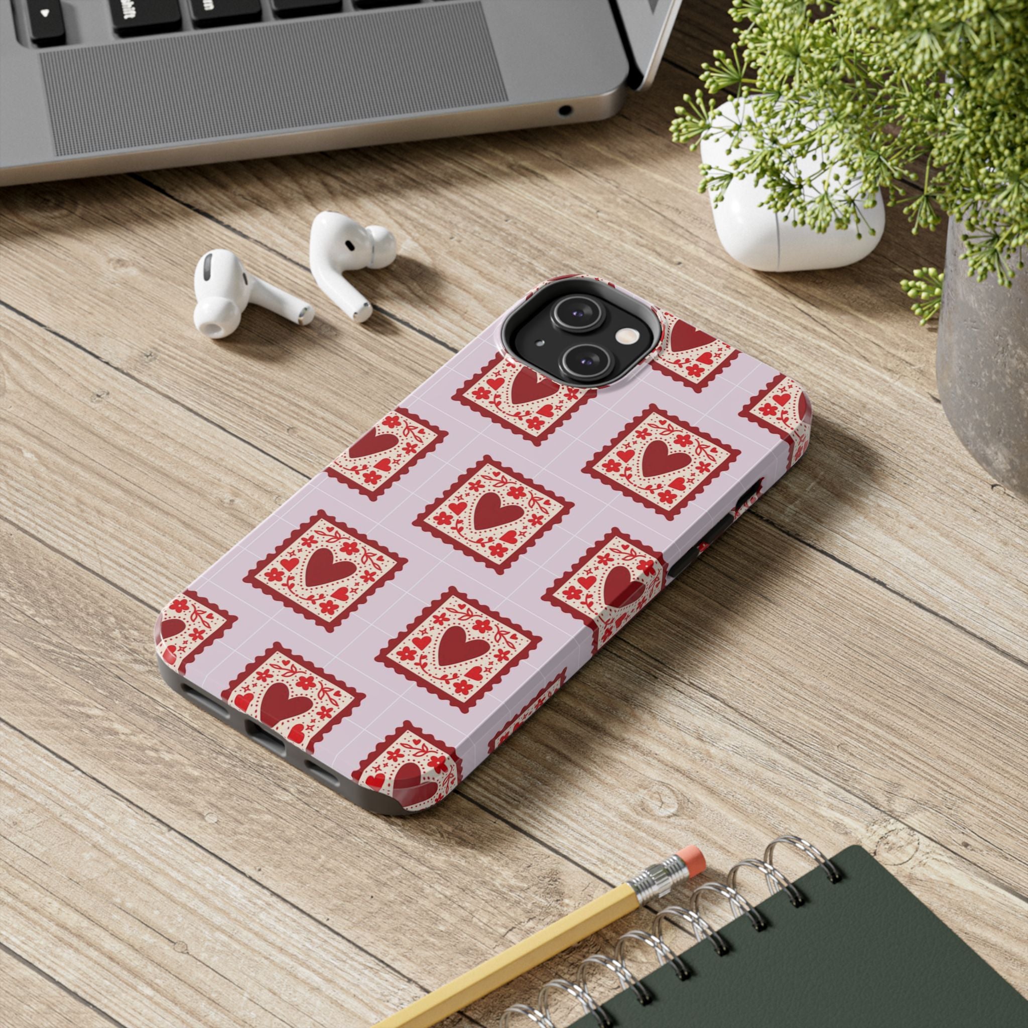 Red Heart Stamp Tough Phone Case