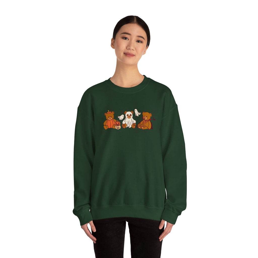 Cozy Halloween Crewneck Sweatshirt with Cute Bears