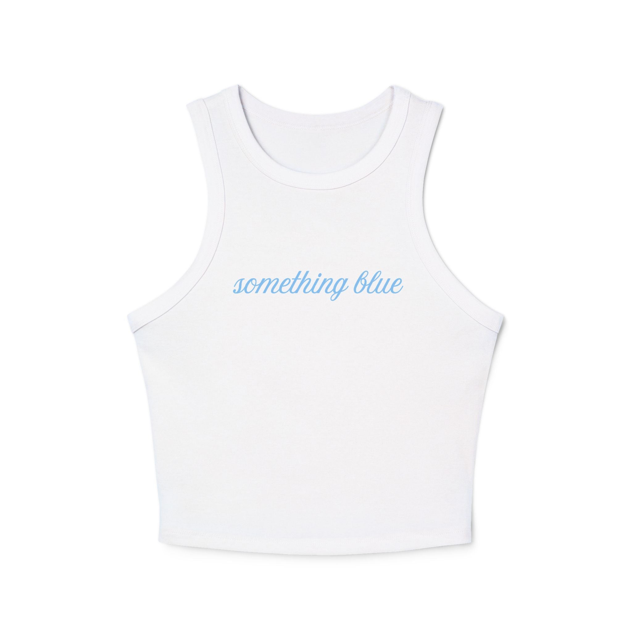 Bride 'Something Blue' Micro Rib Racer Tank Top