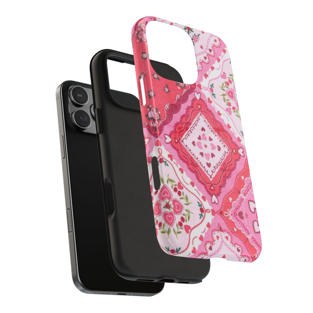 Pink Bandana Heart Tough Phone Case
