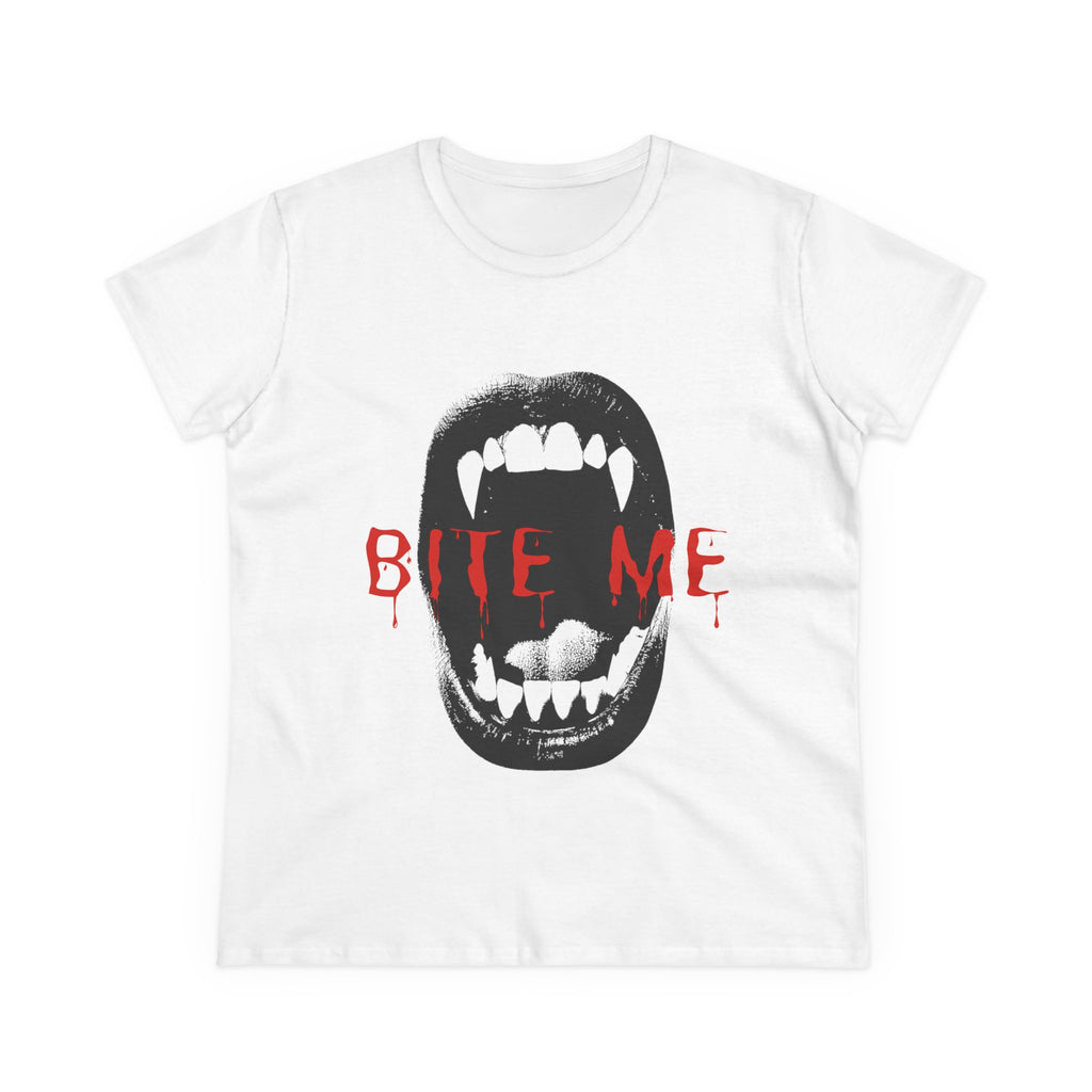Spooky Graphic Tee, Halloween Shirt, Bite Me Design T-Shirt, Casual Wear, Horror Fan Apparel, Unique Gift Idea