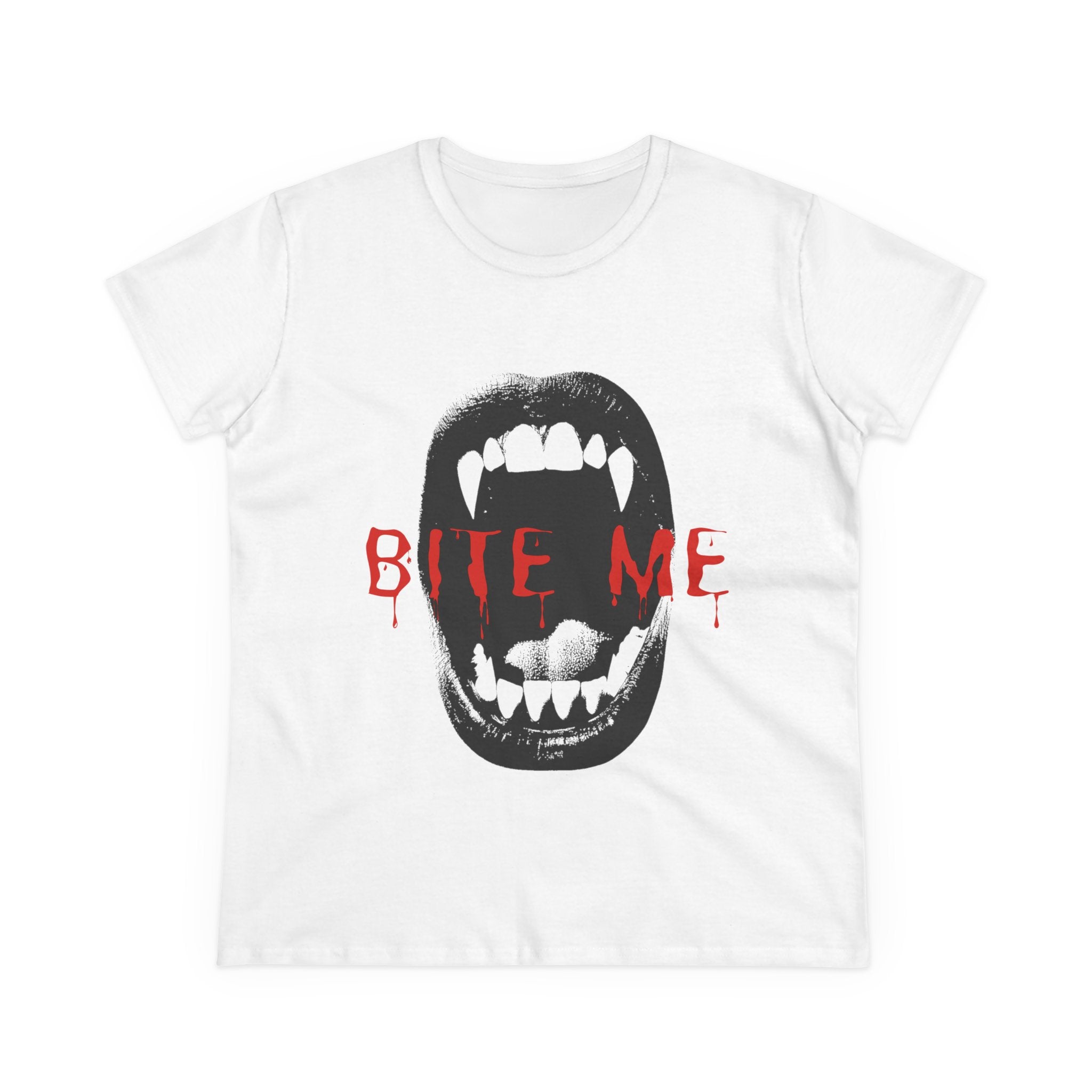 Spooky Graphic Tee, Halloween Shirt, Bite Me Design T-Shirt, Casual Wear, Horror Fan Apparel, Unique Gift Idea