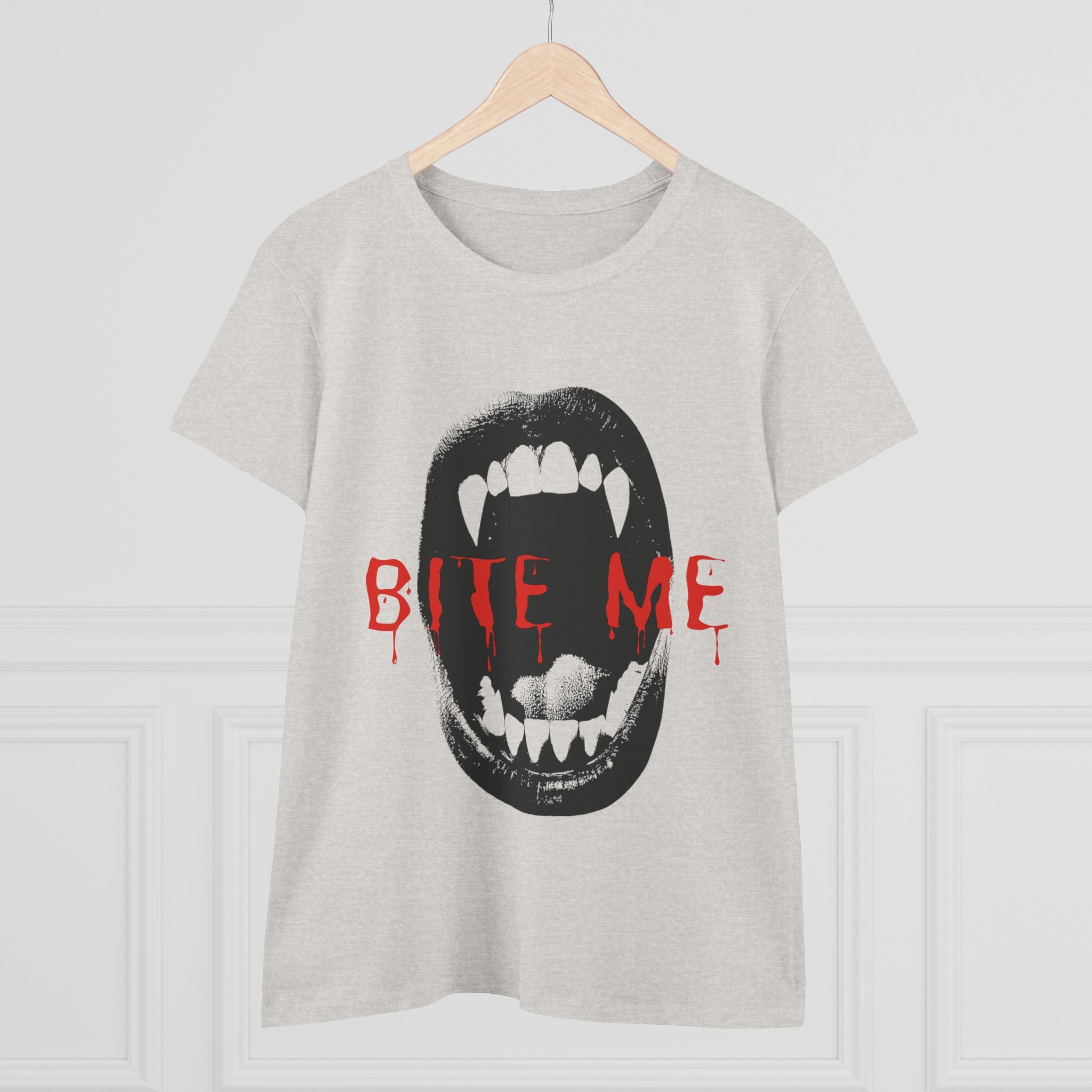 Spooky Graphic Tee, Halloween Shirt, Bite Me Design T-Shirt, Casual Wear, Horror Fan Apparel, Unique Gift Idea