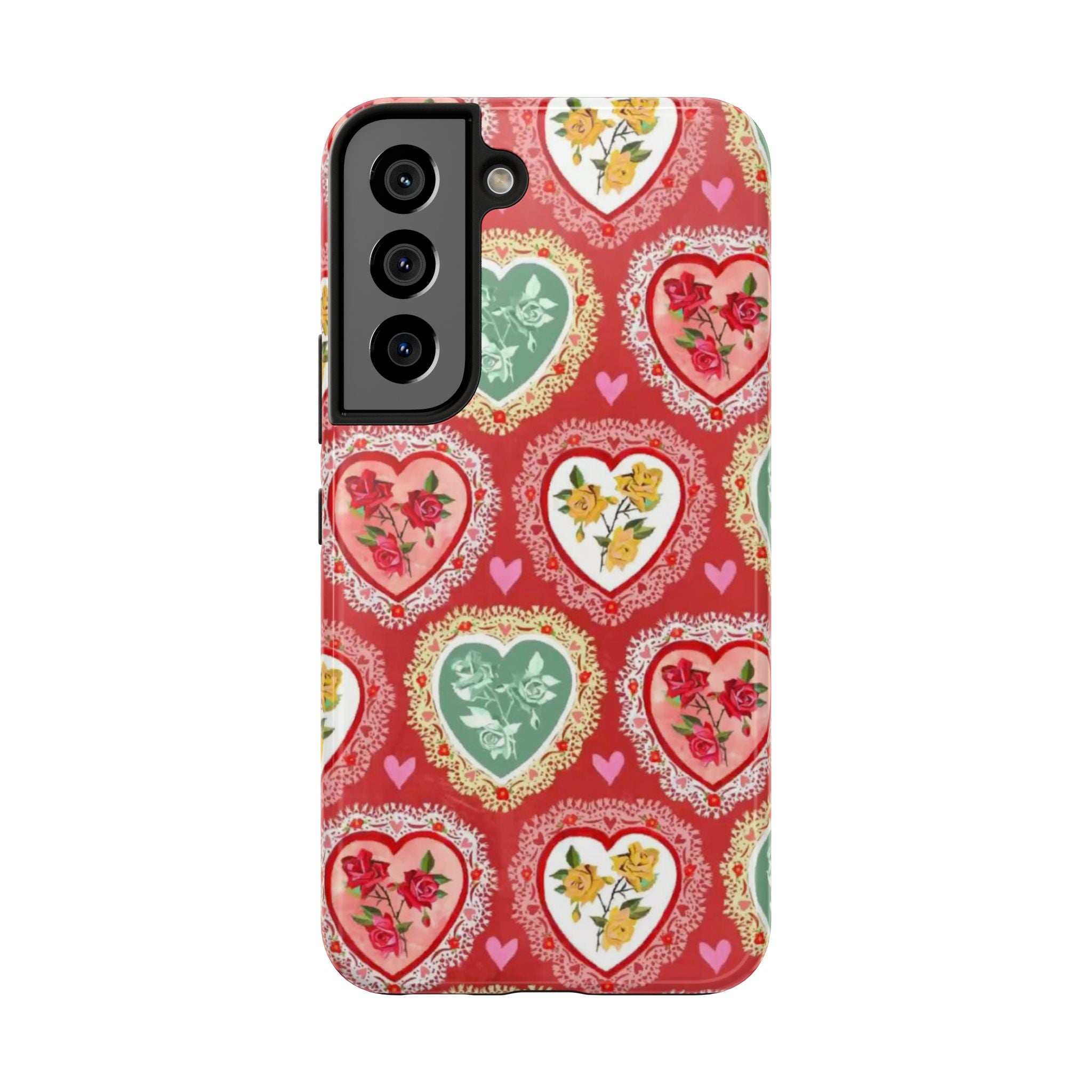 Vintage Floral Heart Tough Phone Case