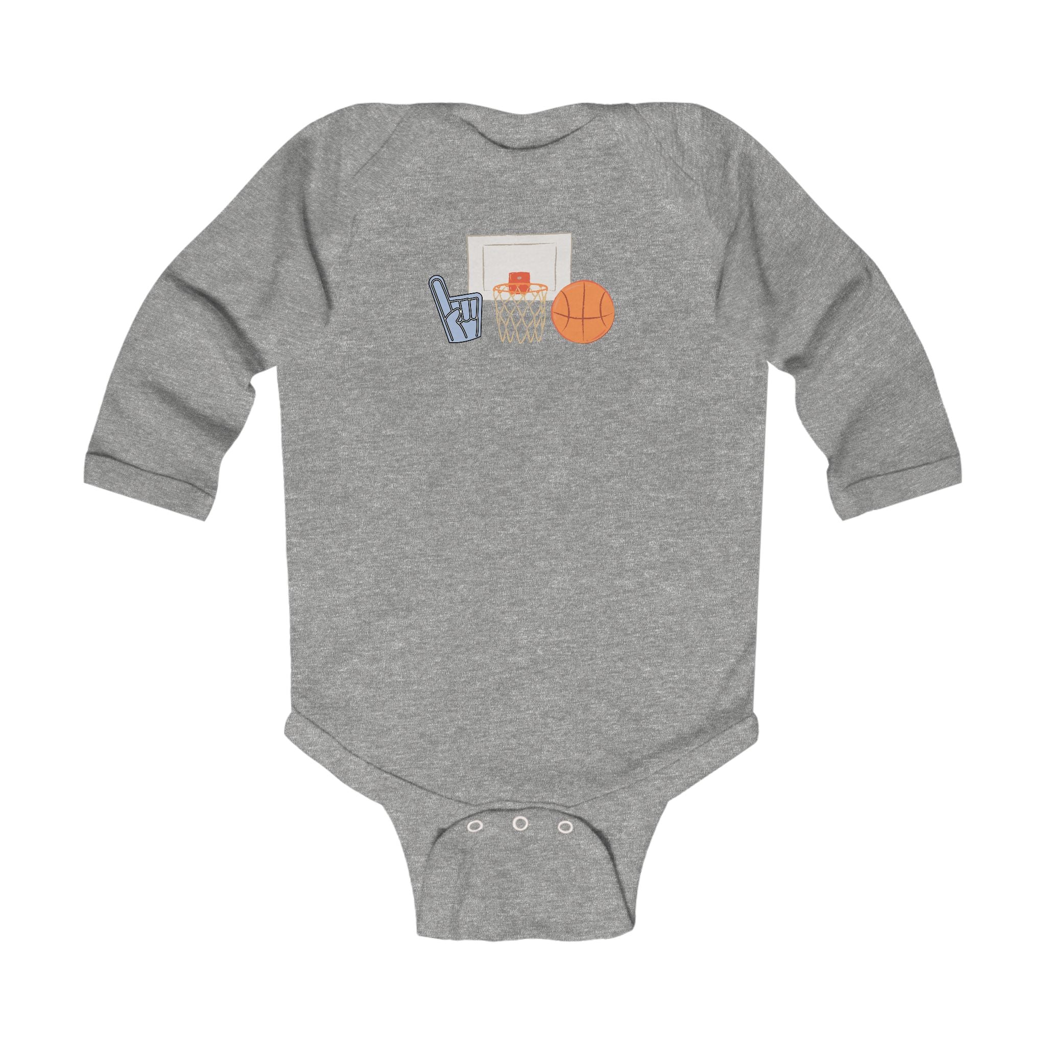 Basketball Fan Infant Bodysuit - Cute Long Sleeve Baby Outfit for Little Sports Lovers
