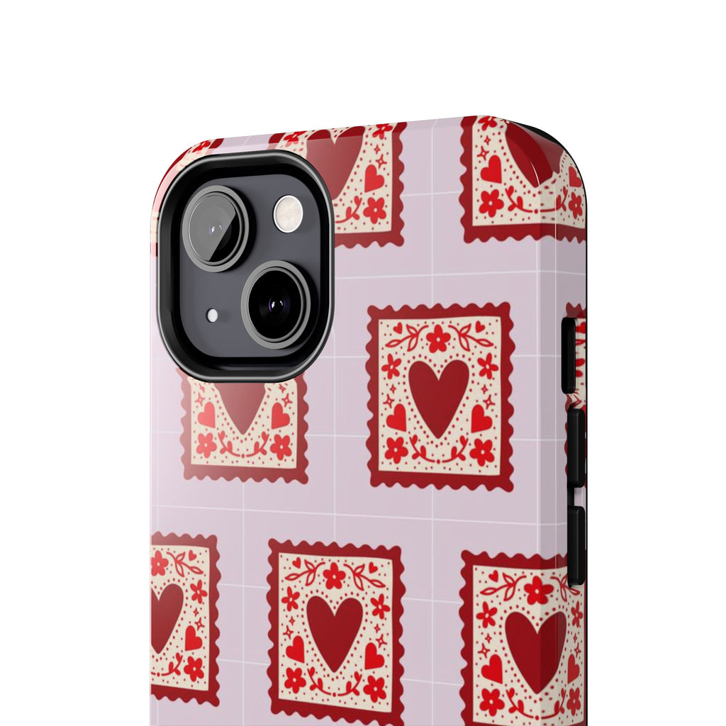 Red Heart Stamp Tough Phone Case